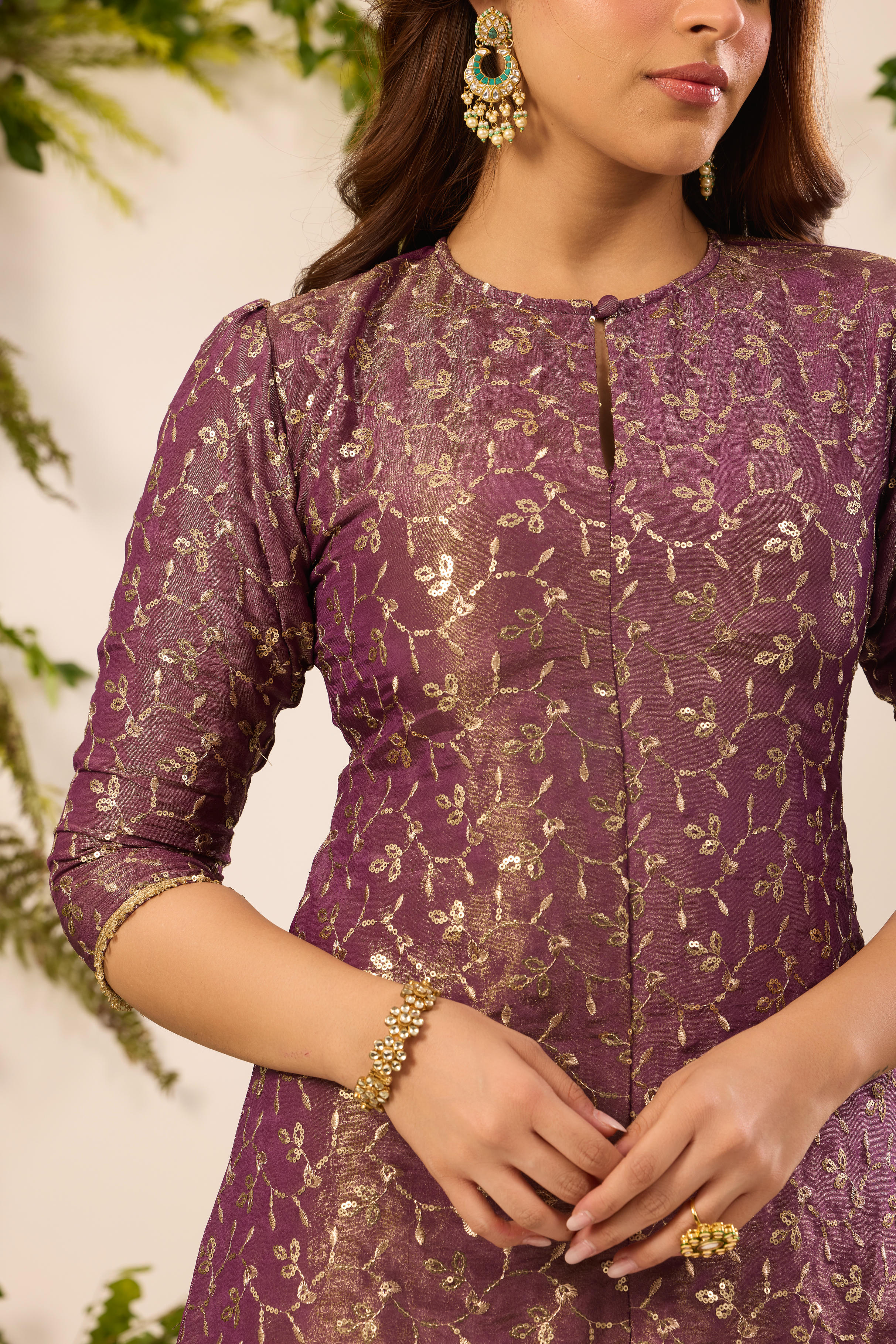 Mastaani Berry Shine Sharara Set