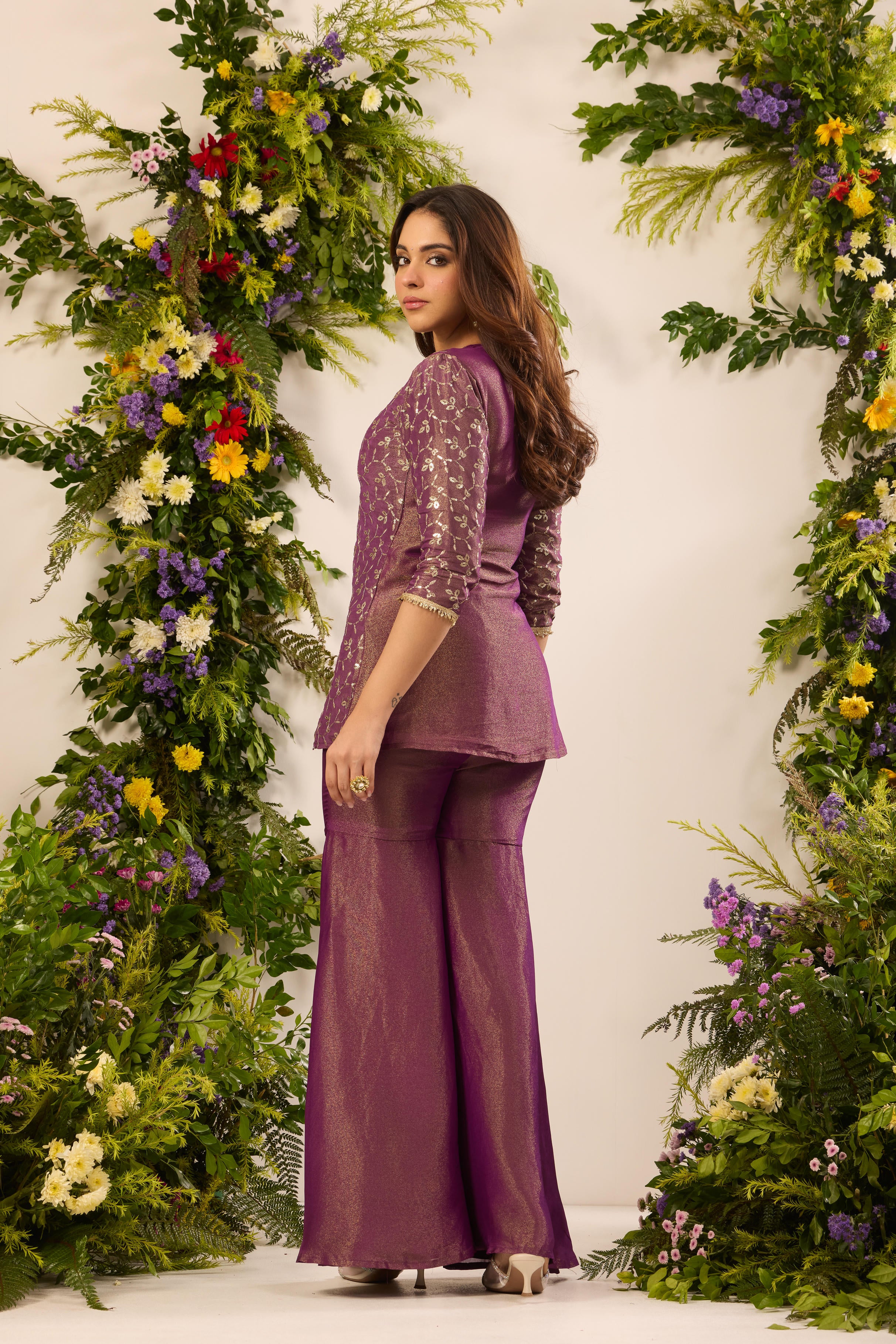 Mastaani Berry Shine Sharara Set