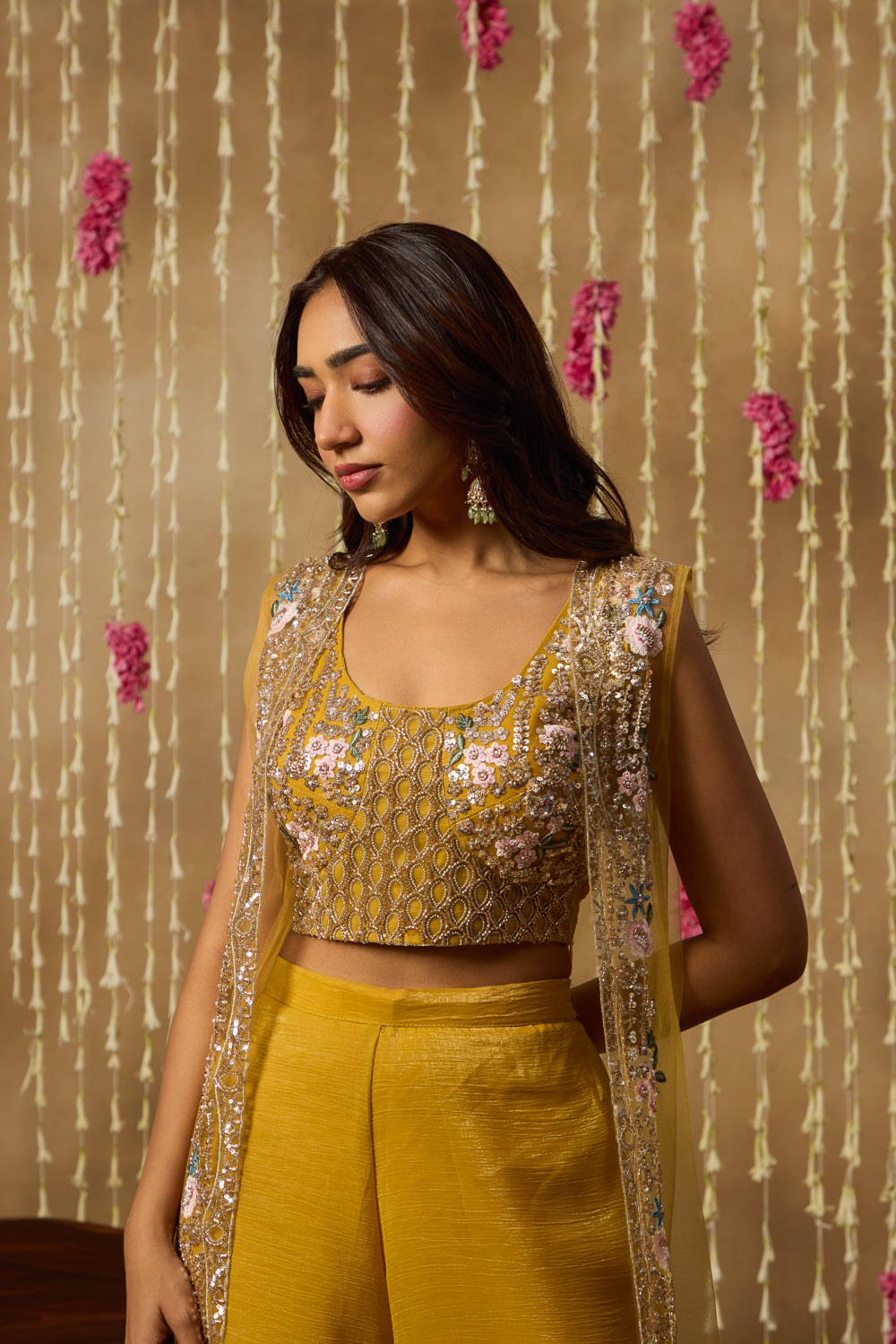 Jhoom Marigold Embroidered Overlay Set