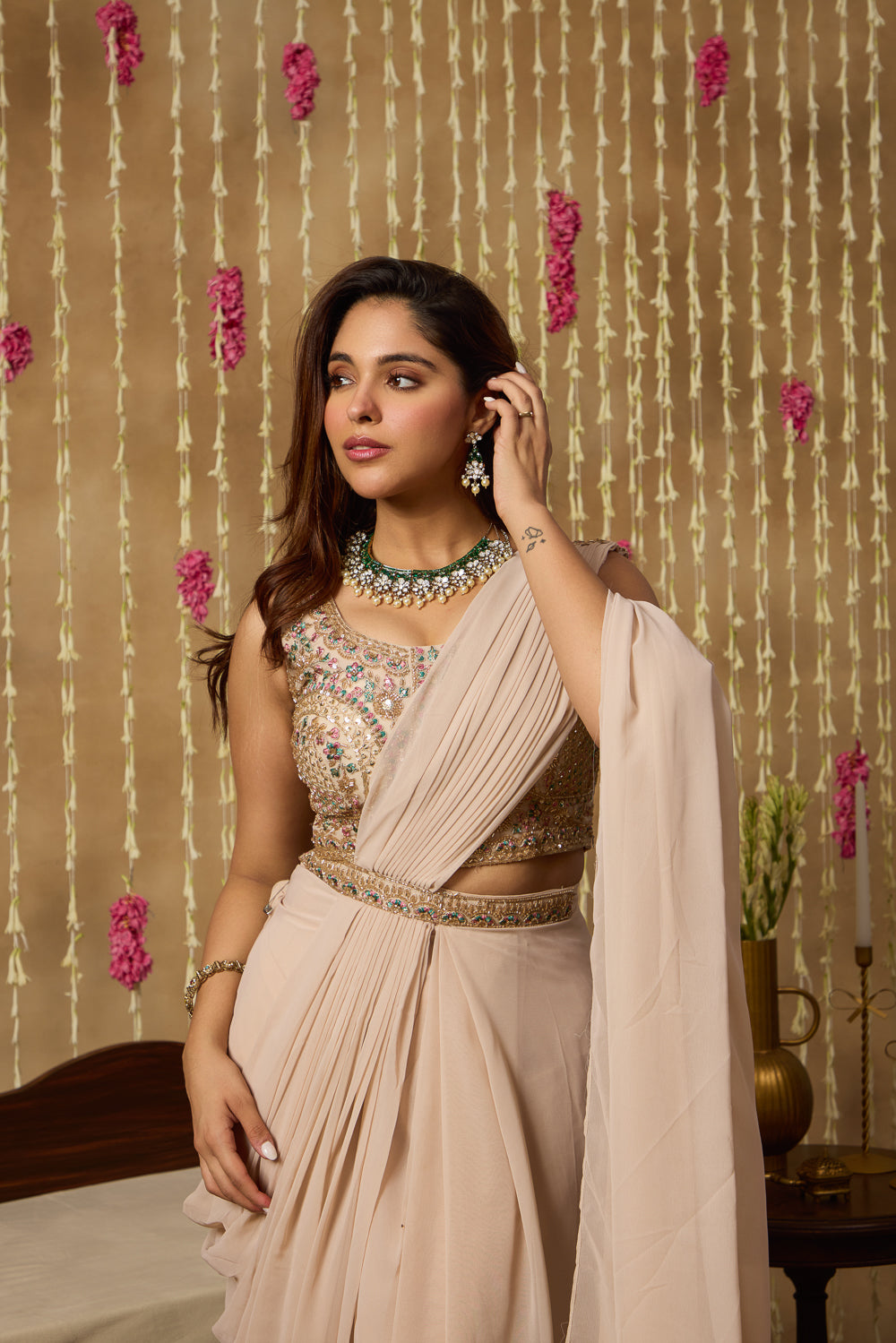 Jhoom Sandstone Saree Set