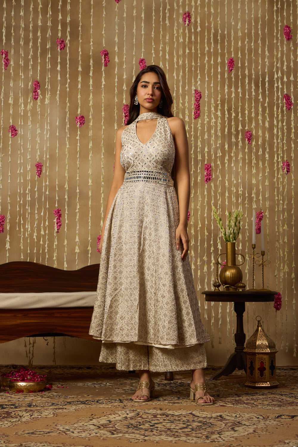Jhoom Platinum Mirror Anarkali Set