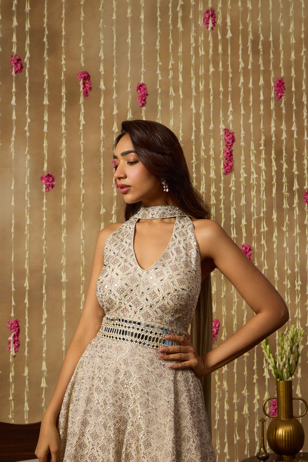 Jhoom Platinum Mirror Anarkali Set