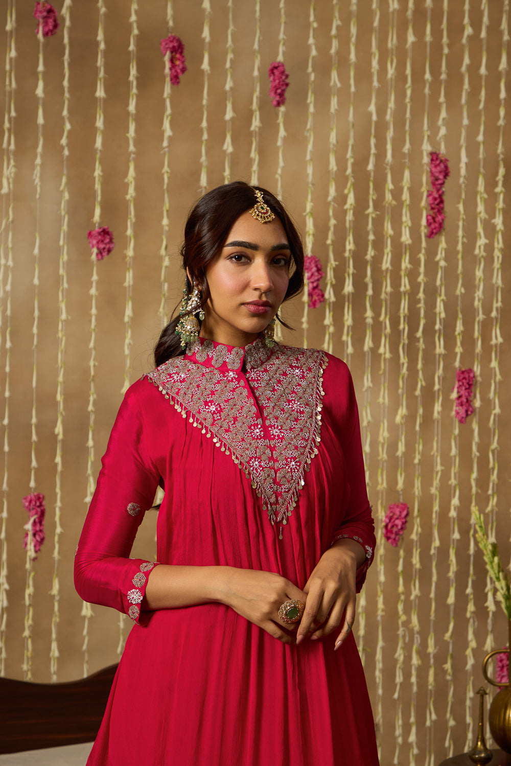 Jhoom Fuchsia Embroidered Kurta Set