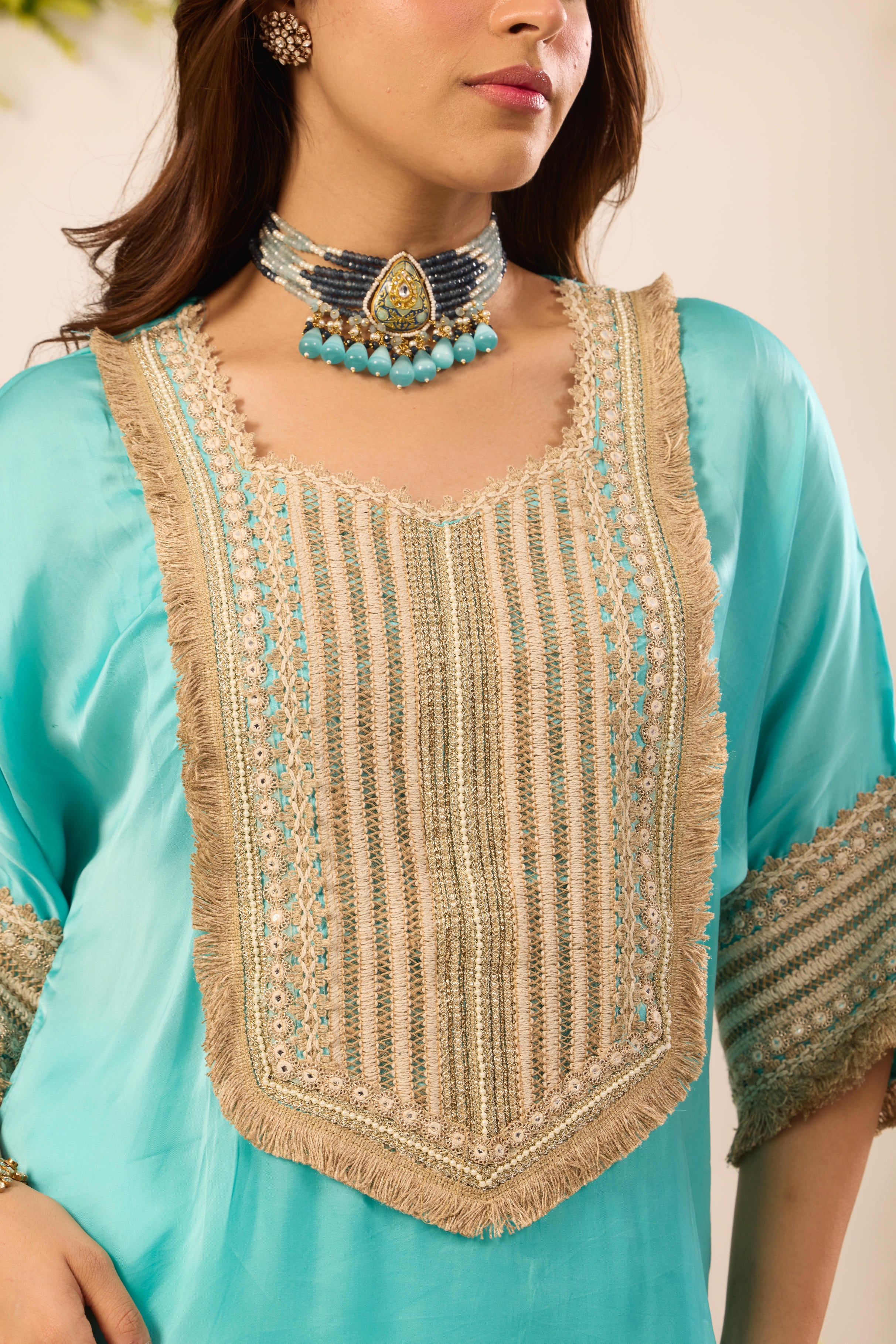 Mastaani Aqua Bloom Kurta Set