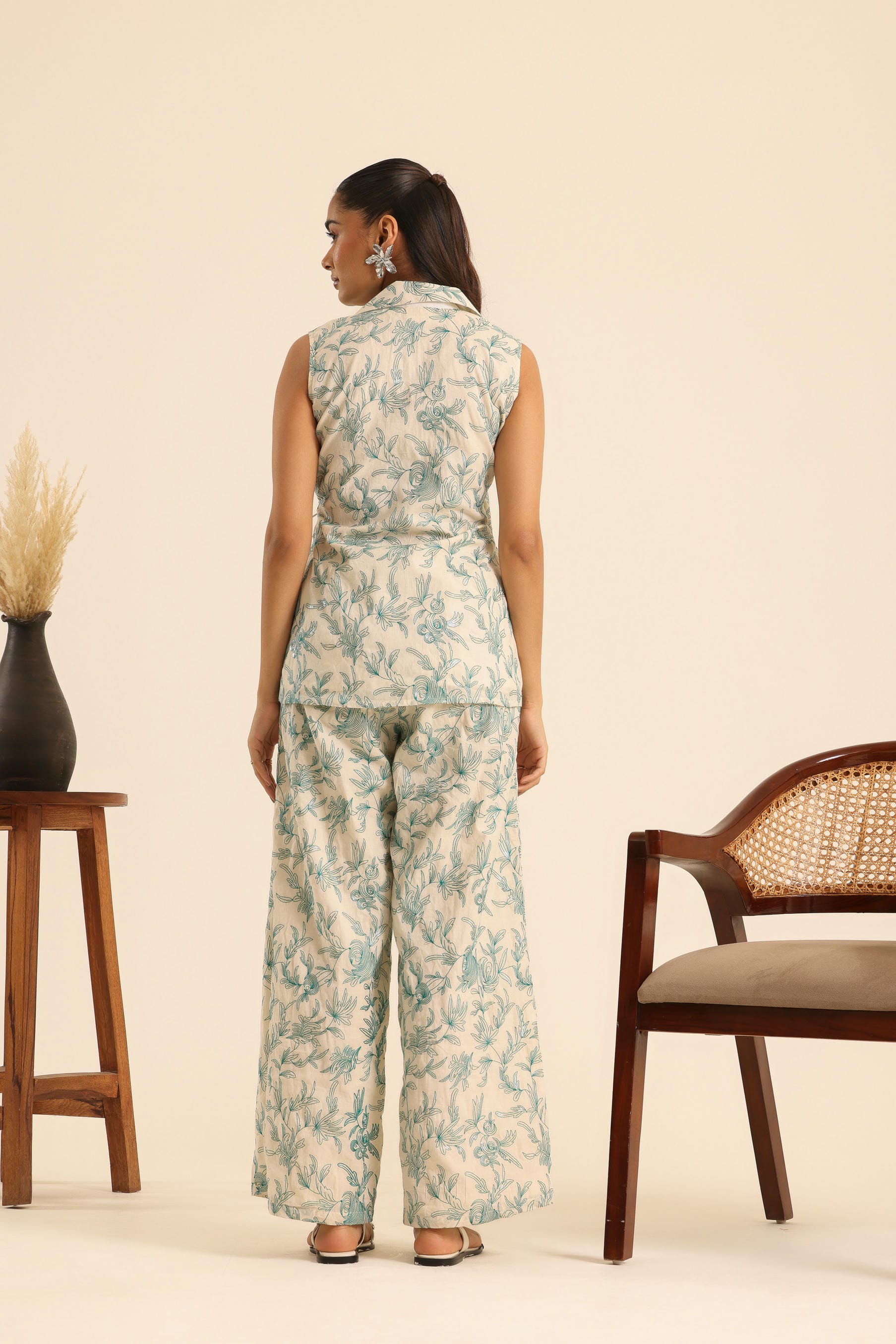Rangrez Cool Mint Cotton Embroidered Set