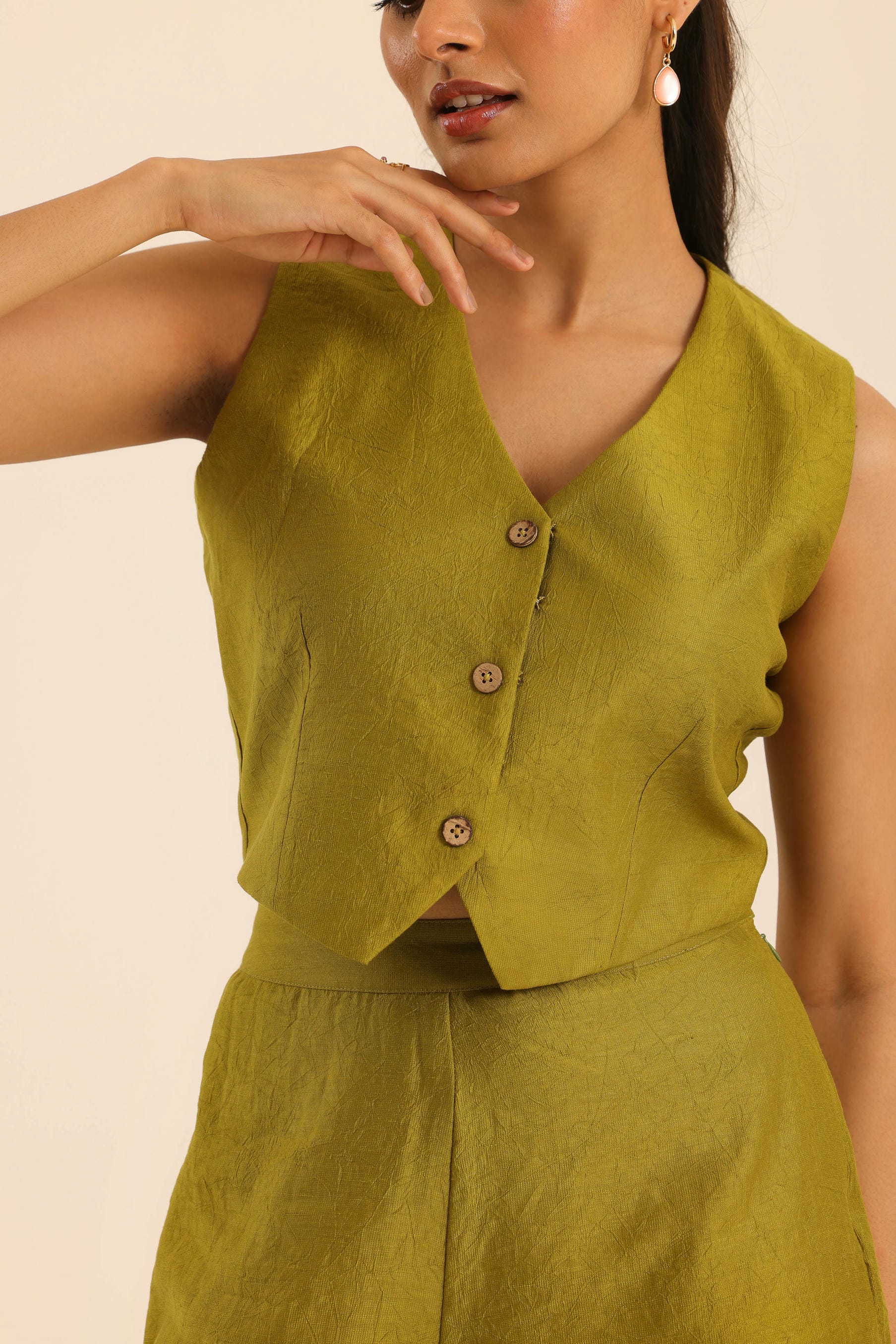Rangrez Olive Power Aura Waist Coat