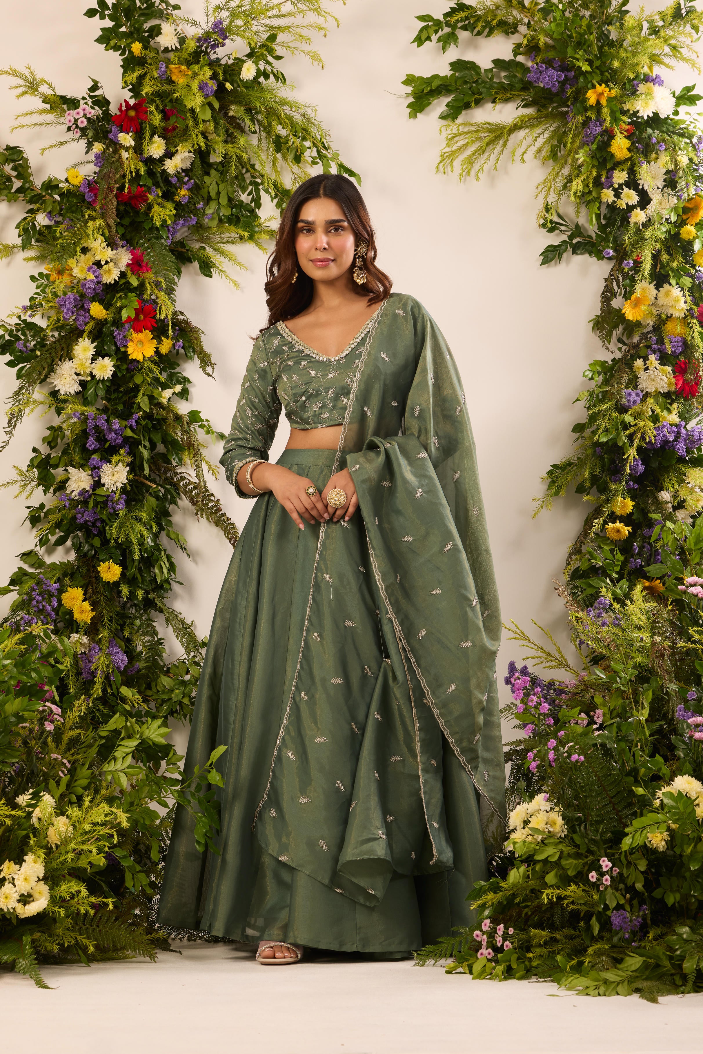 Mastaani Fern Green Lehenga Set