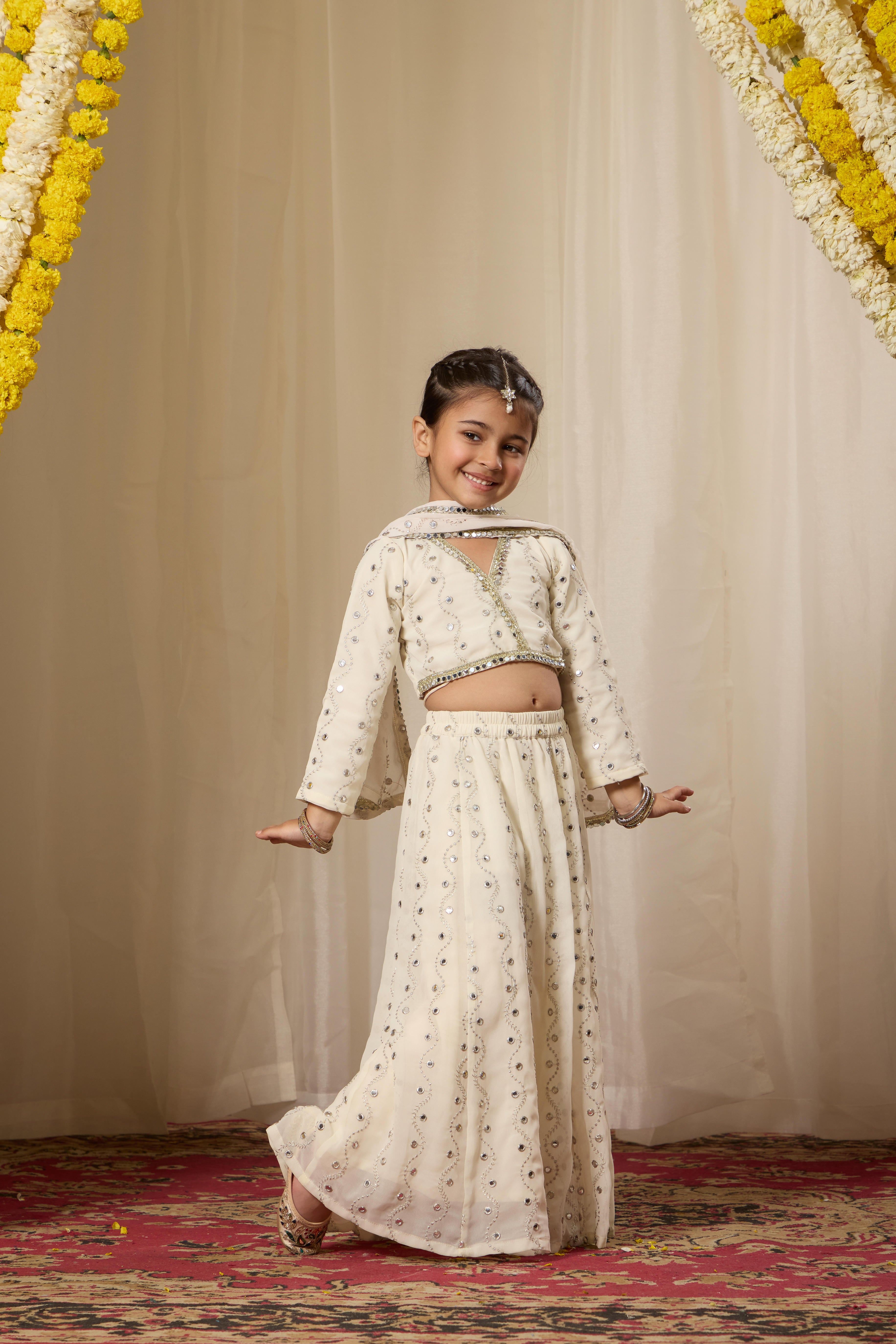Alaya Kids Astoria Mirror Work Lehenga Set