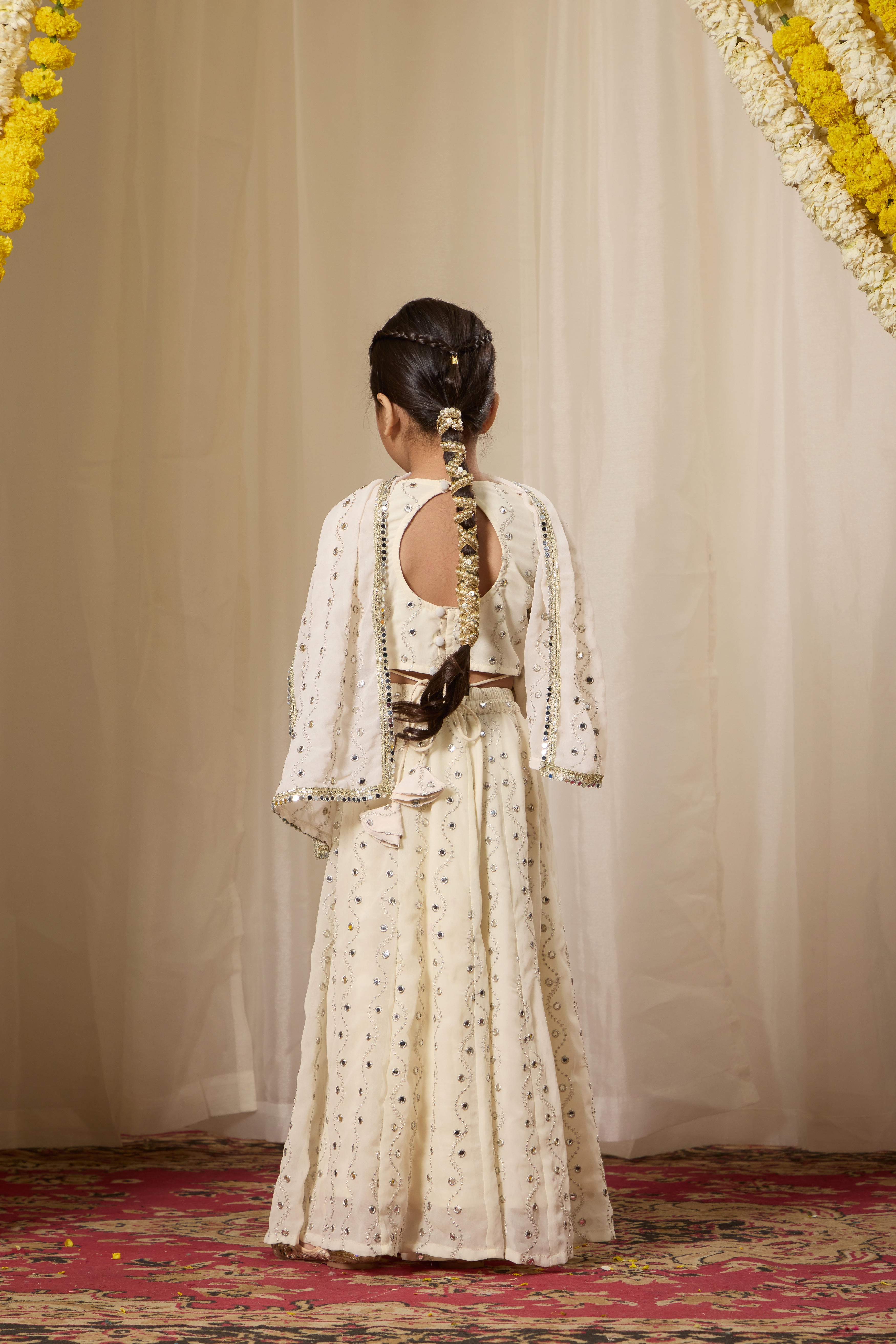 Alaya Kids Astoria Mirror Work Lehenga Set