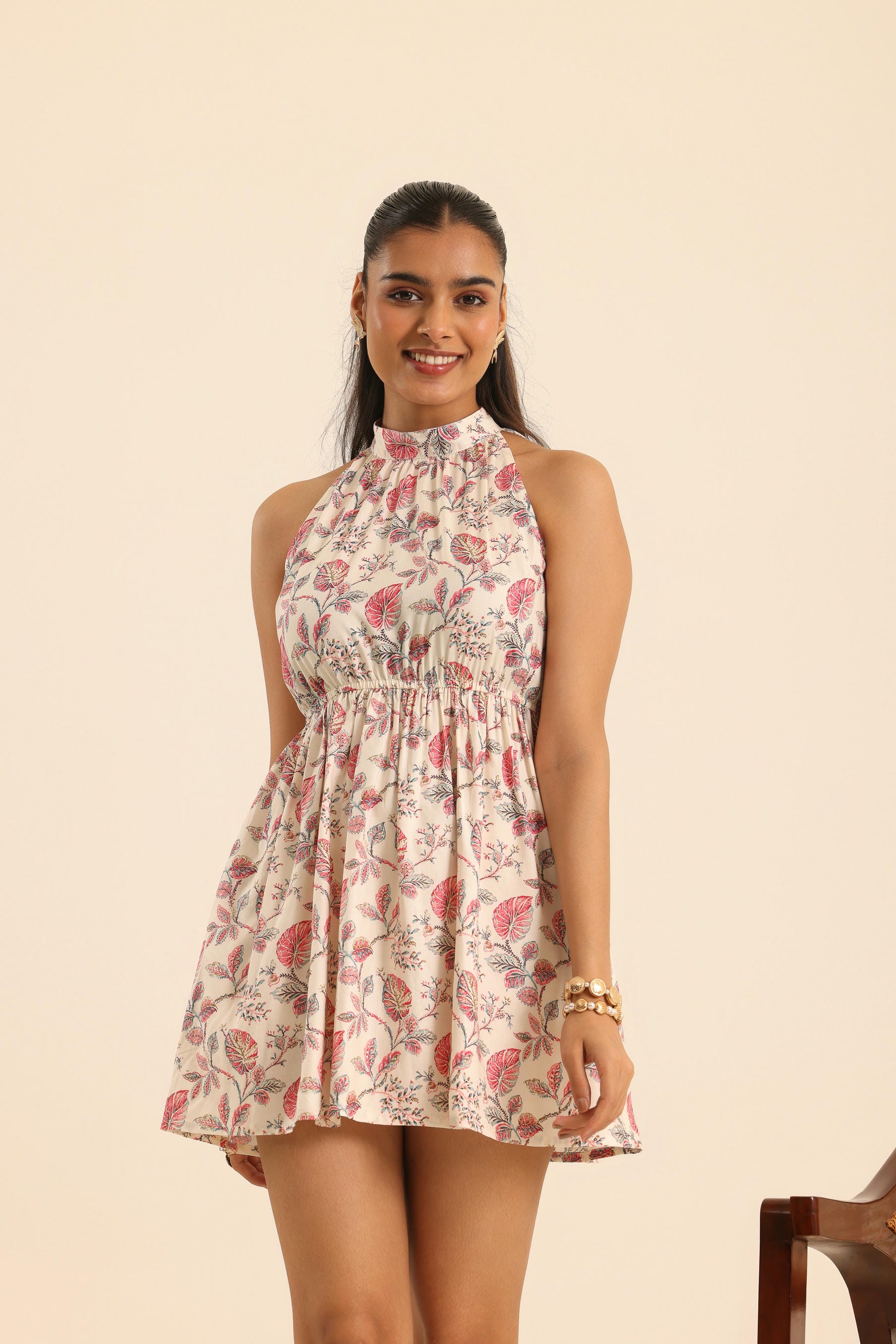 Rangrez Rose Latte Flirt Dress