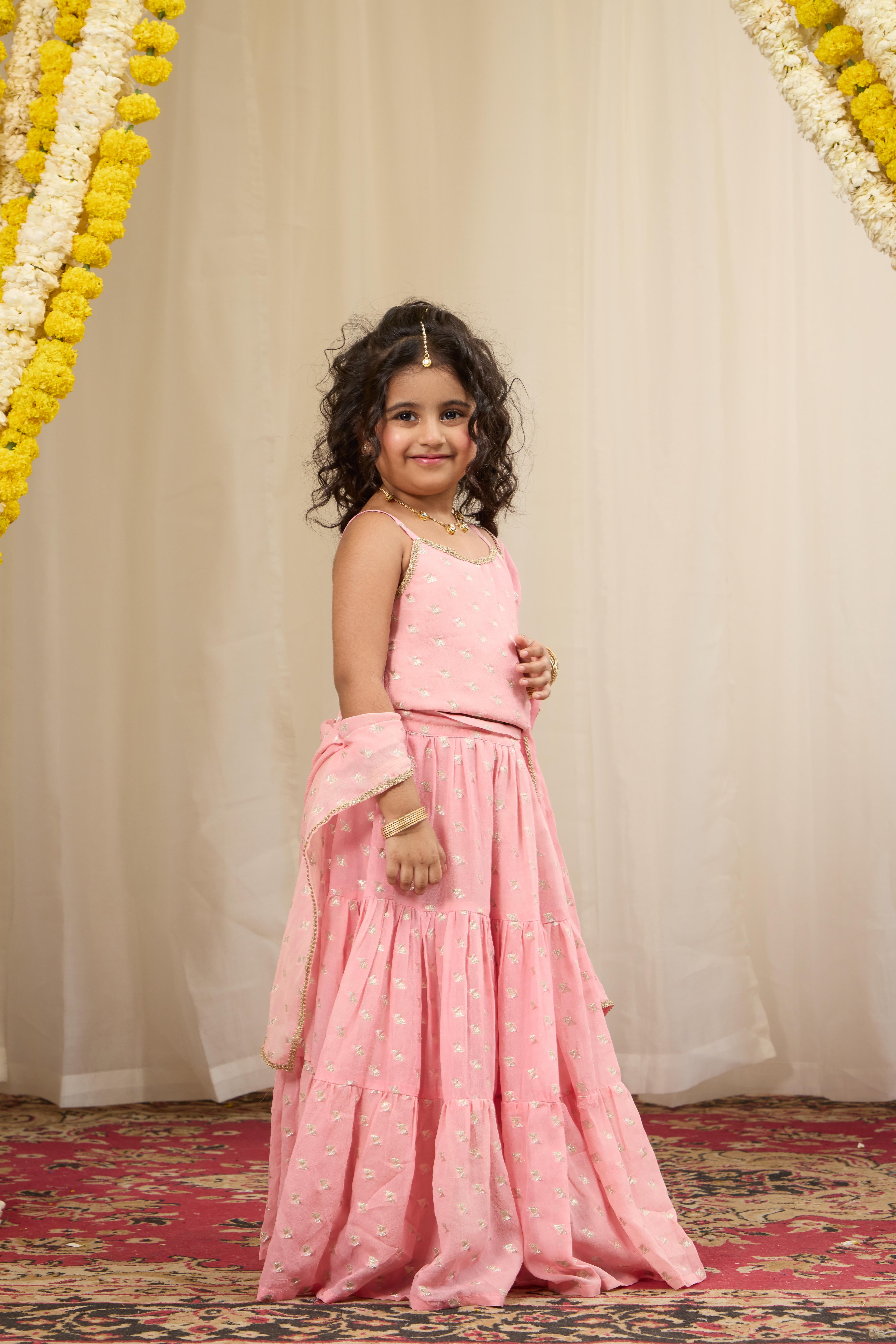 Alaya Kids Candy Pink Lehenga Set