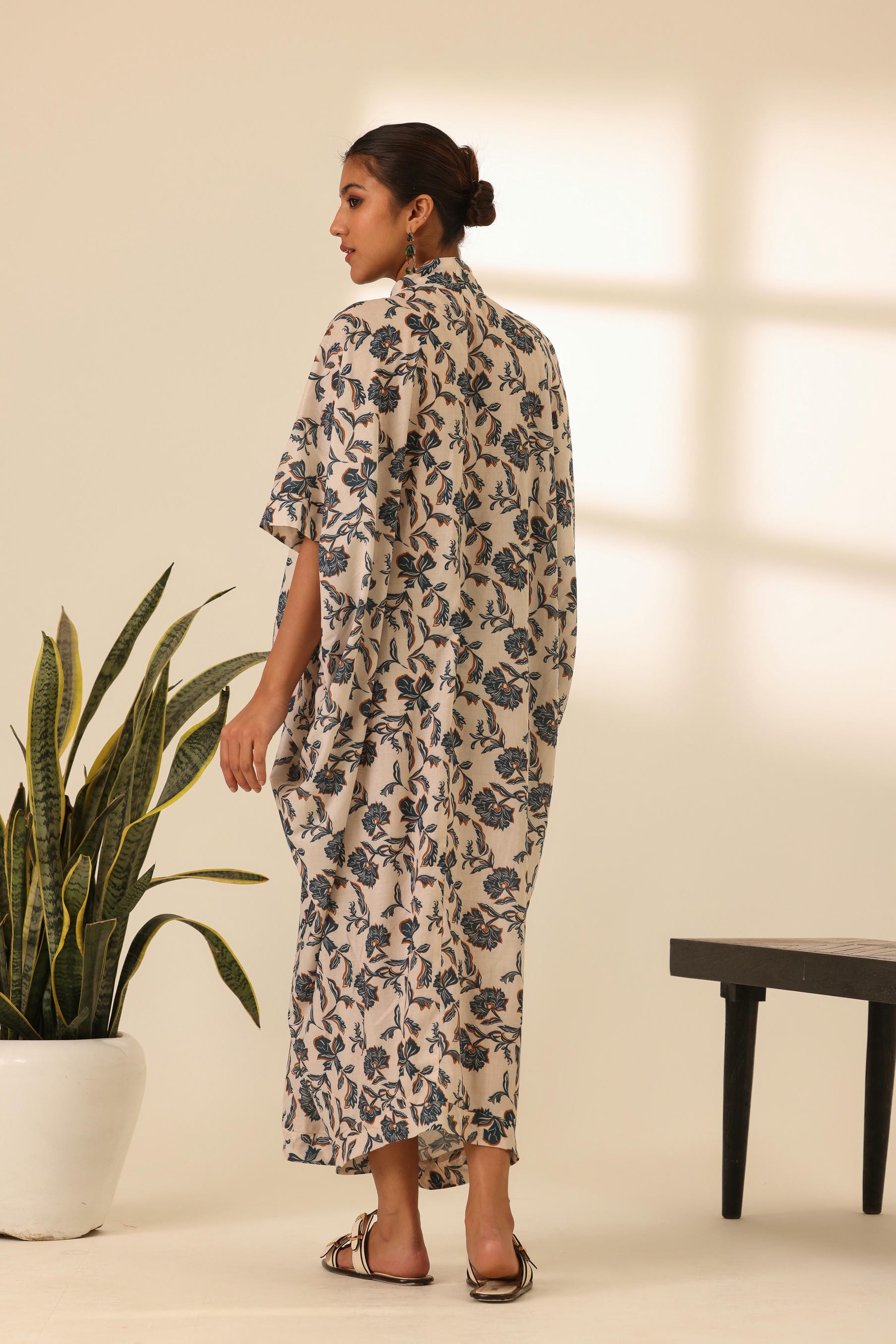 Rangrez Maple Dust Draped Kaftan