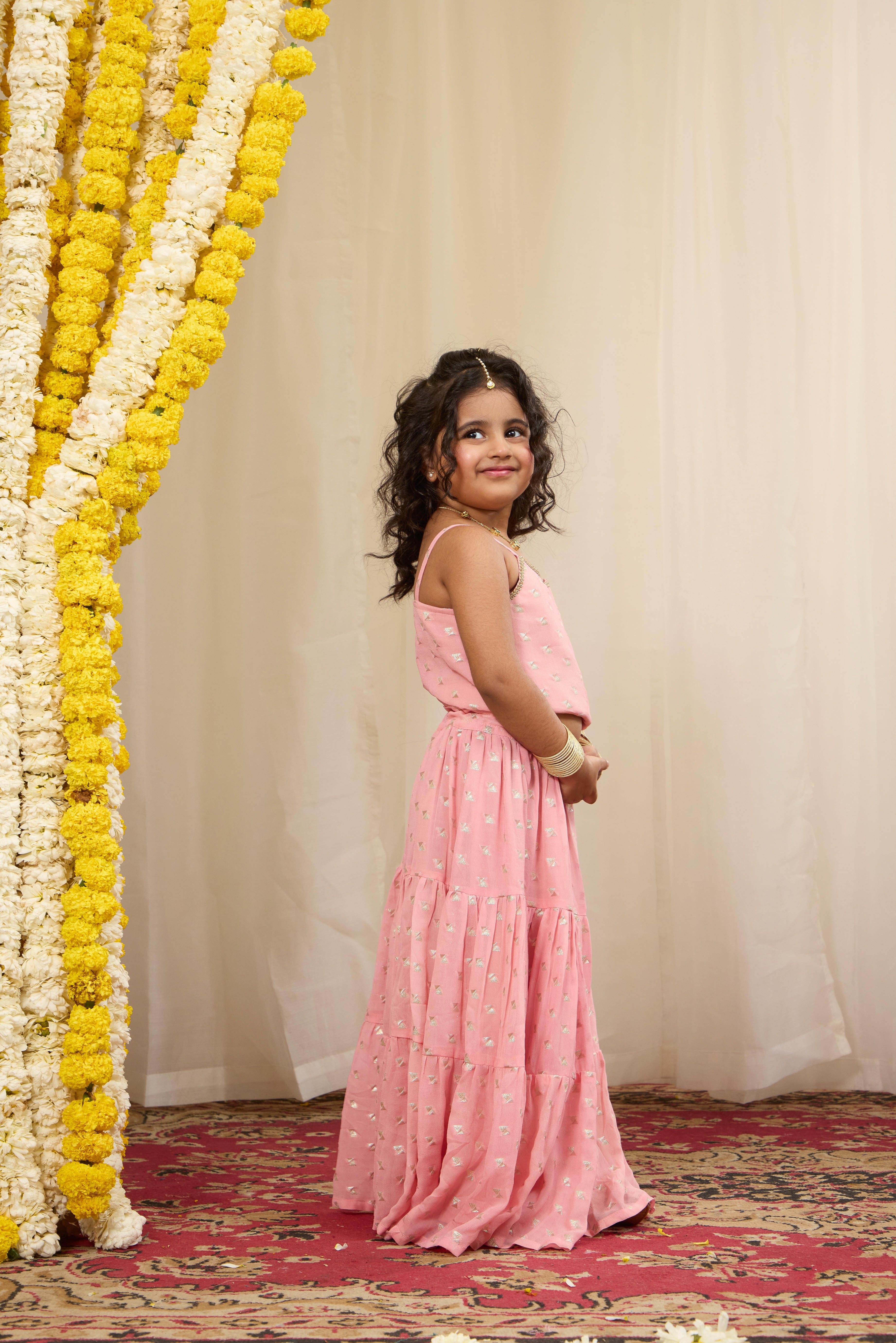 Alaya Kids Candy Pink Lehenga Set
