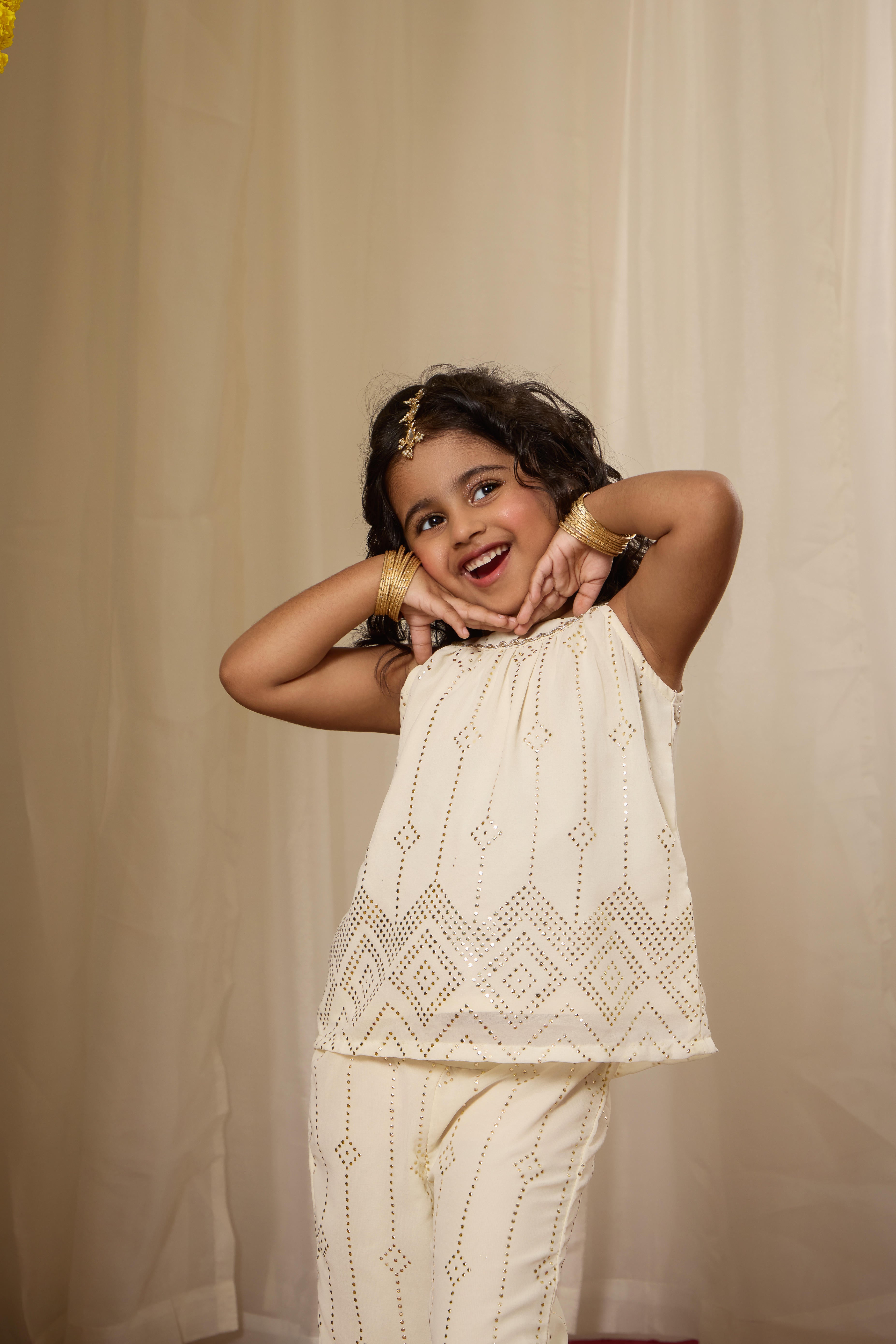 Alaya Kids Ivory Glow Co-ord Set