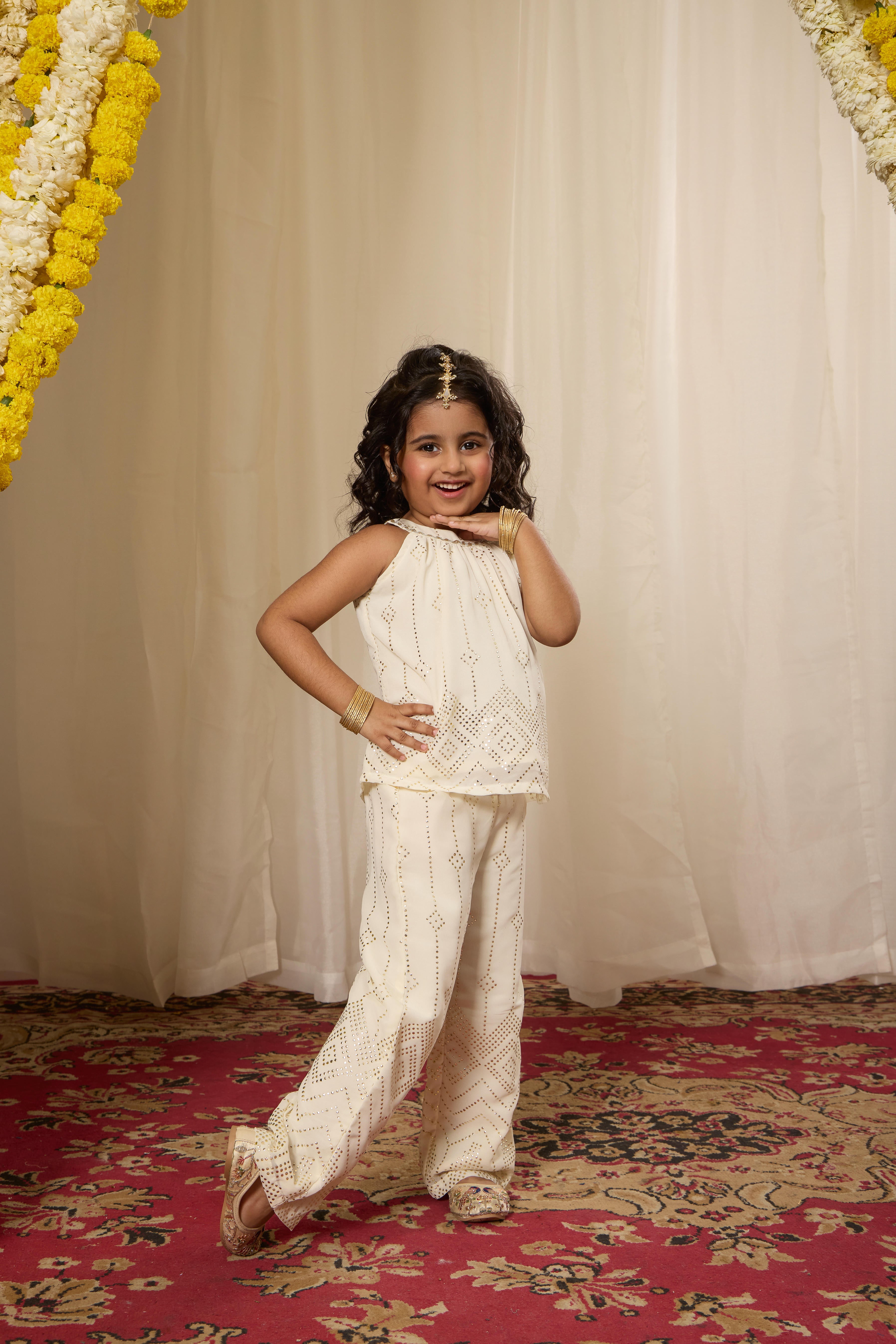 Alaya Kids Ivory Glow Co-ord Set