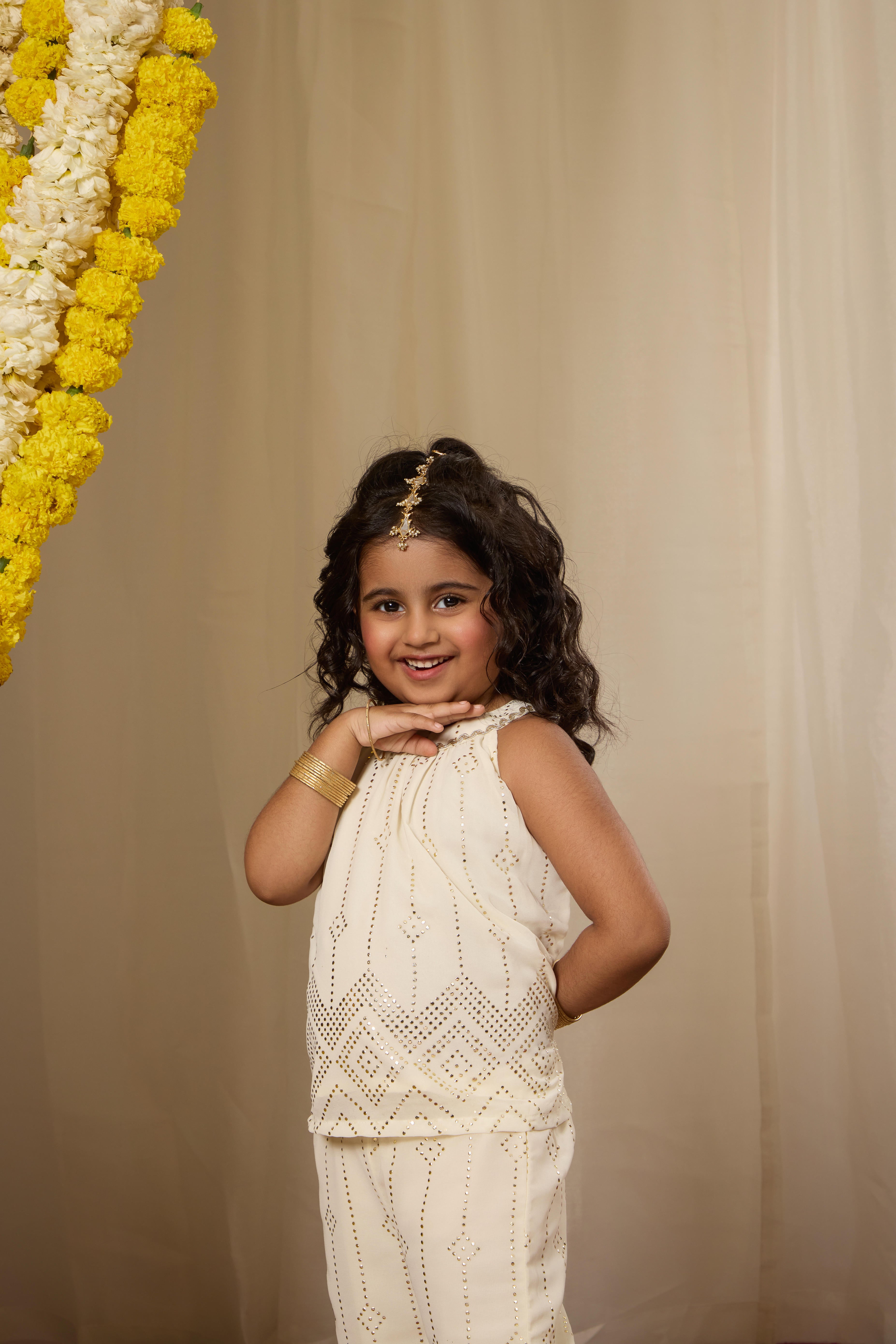 Alaya Kids Ivory Glow Co-ord Set