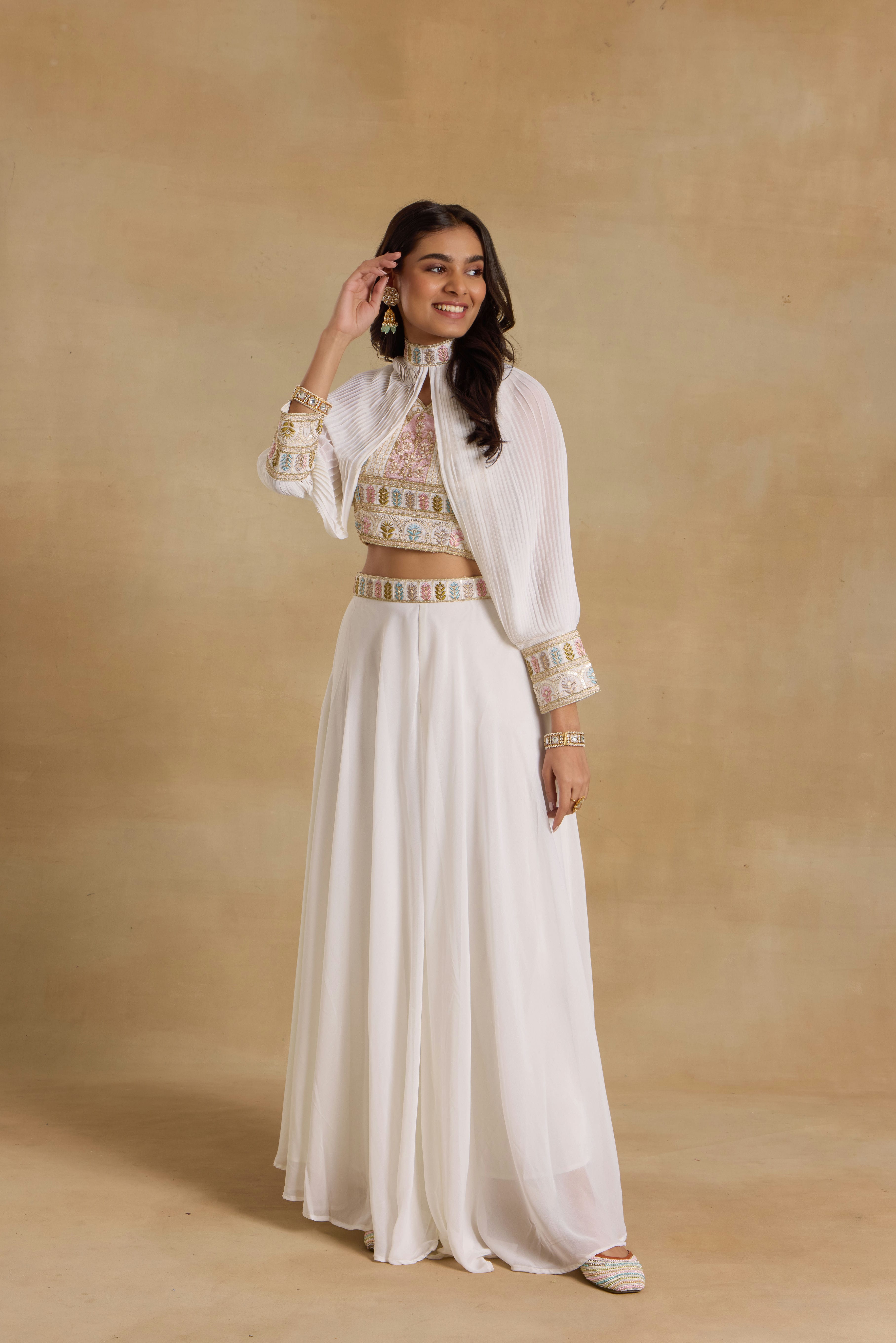 Alaya Select Heer Masakali White Sharara Set With Cape