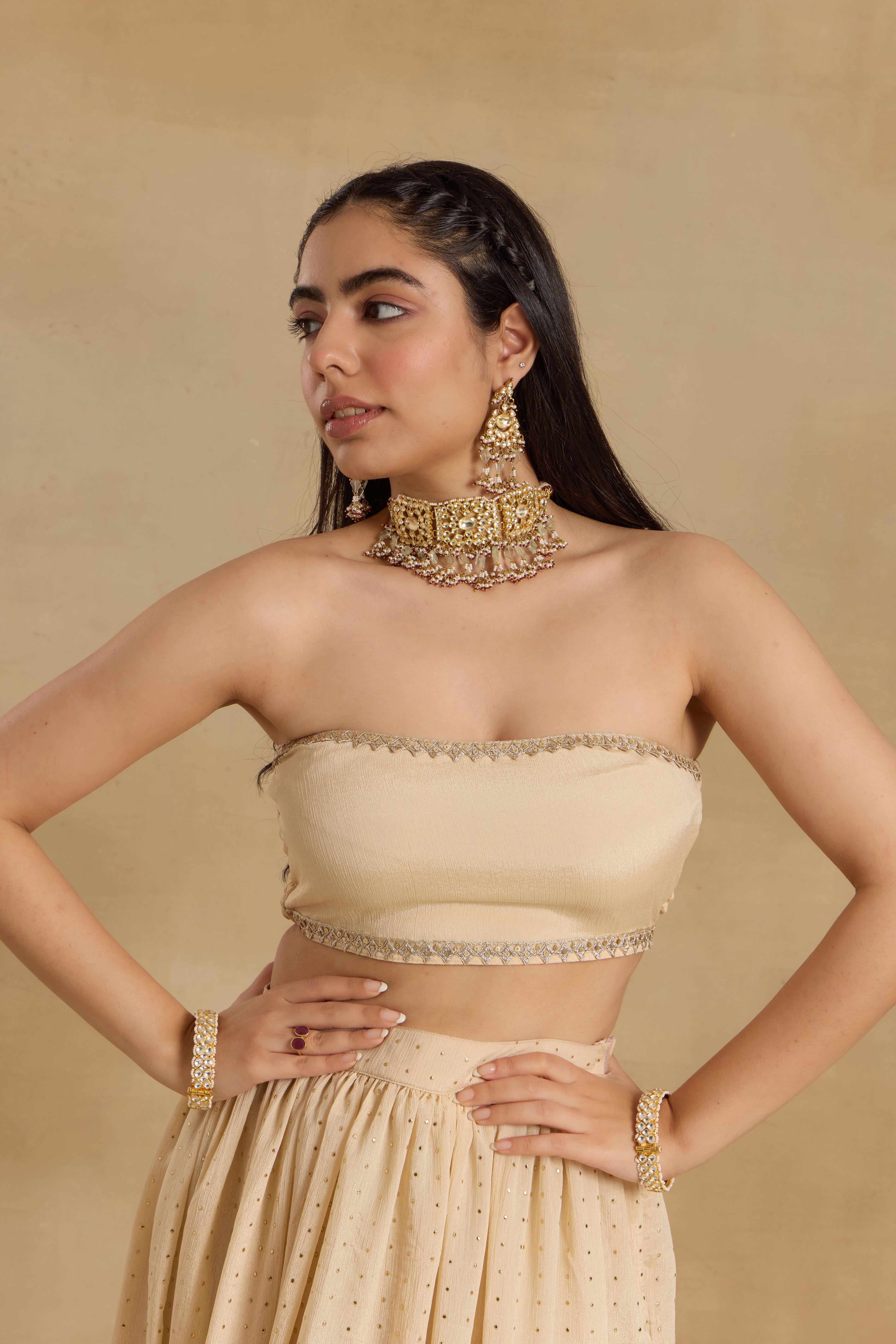 Alaya Heer Ivory Eyes On Me Lehenga Set