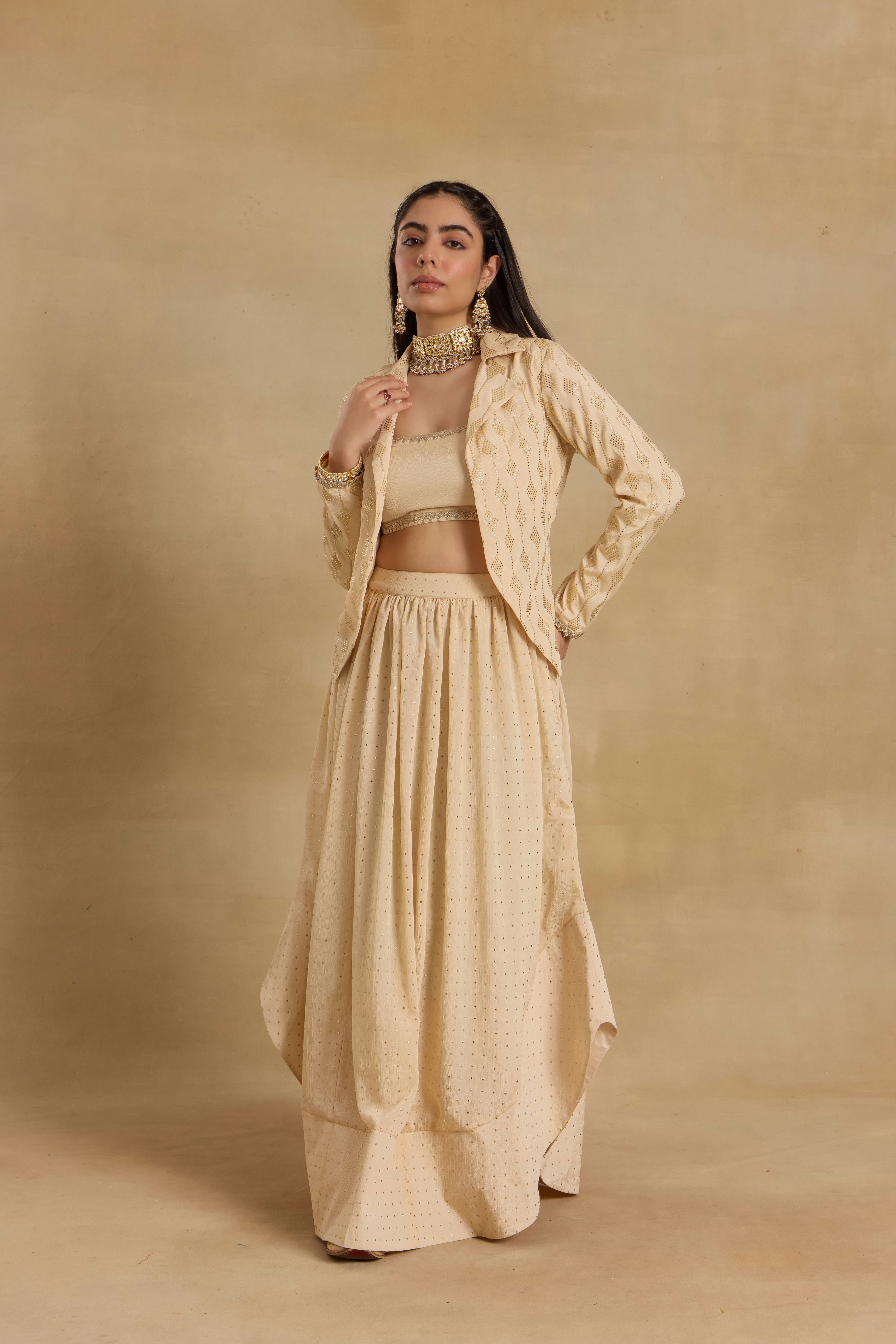 Alaya Heer Ivory Eyes On Me Lehenga Set