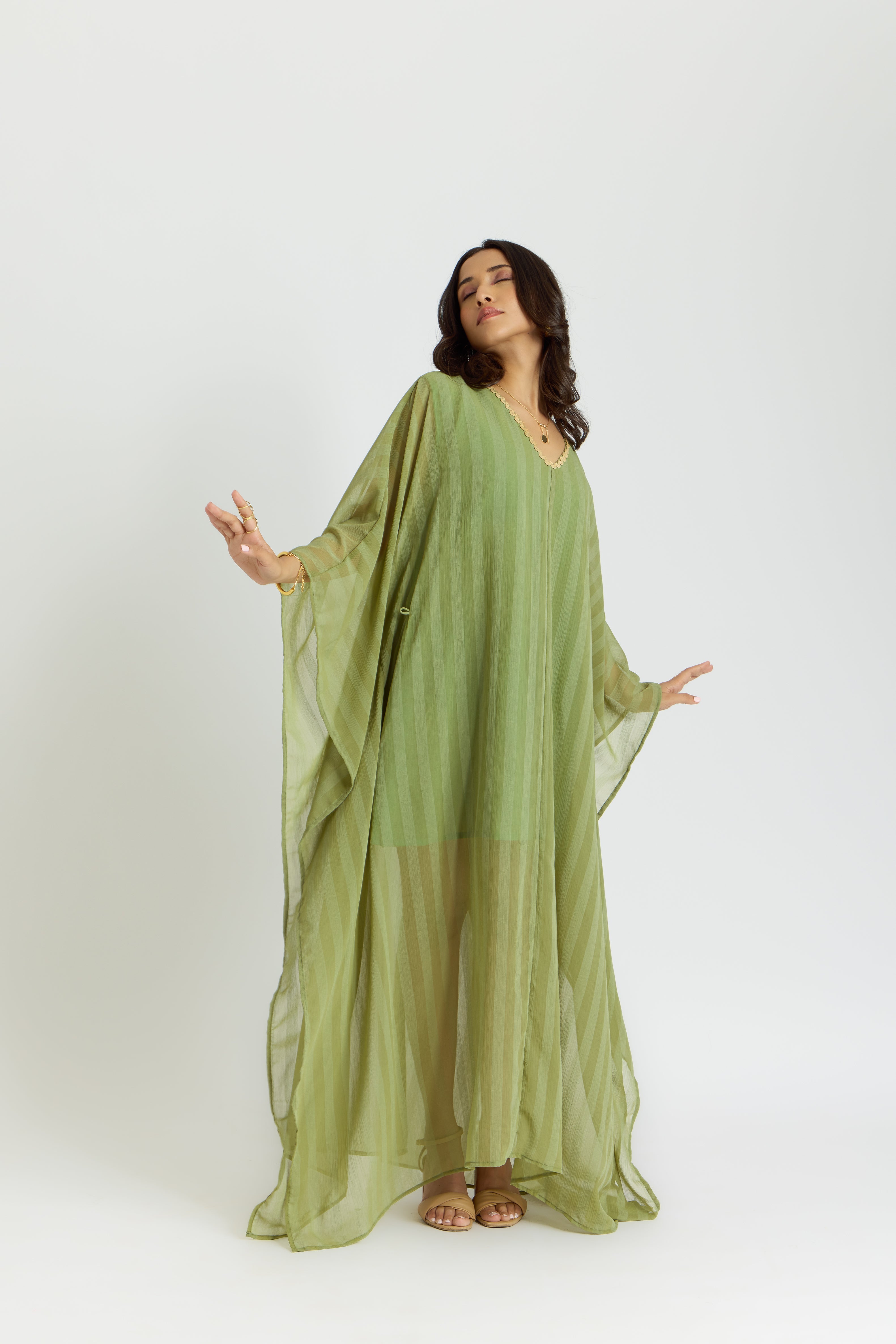 Alaya Cairo Matcha Green Kaftan Dress
