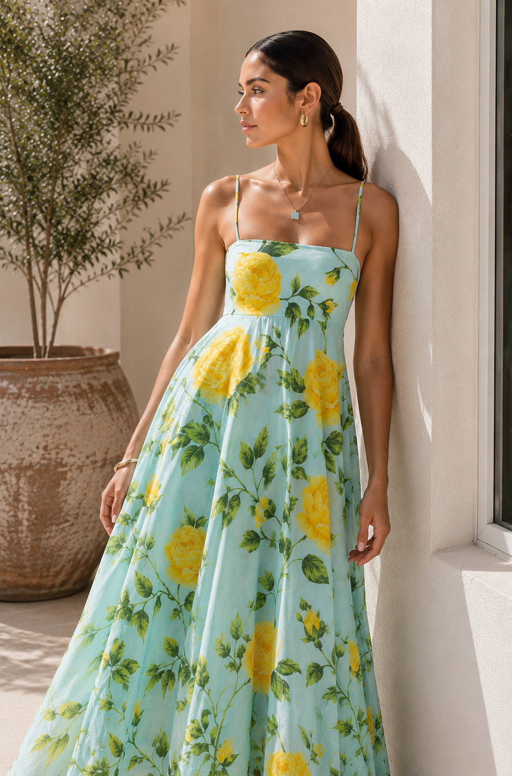 Amalfi Yellow Floral Maxi Dress