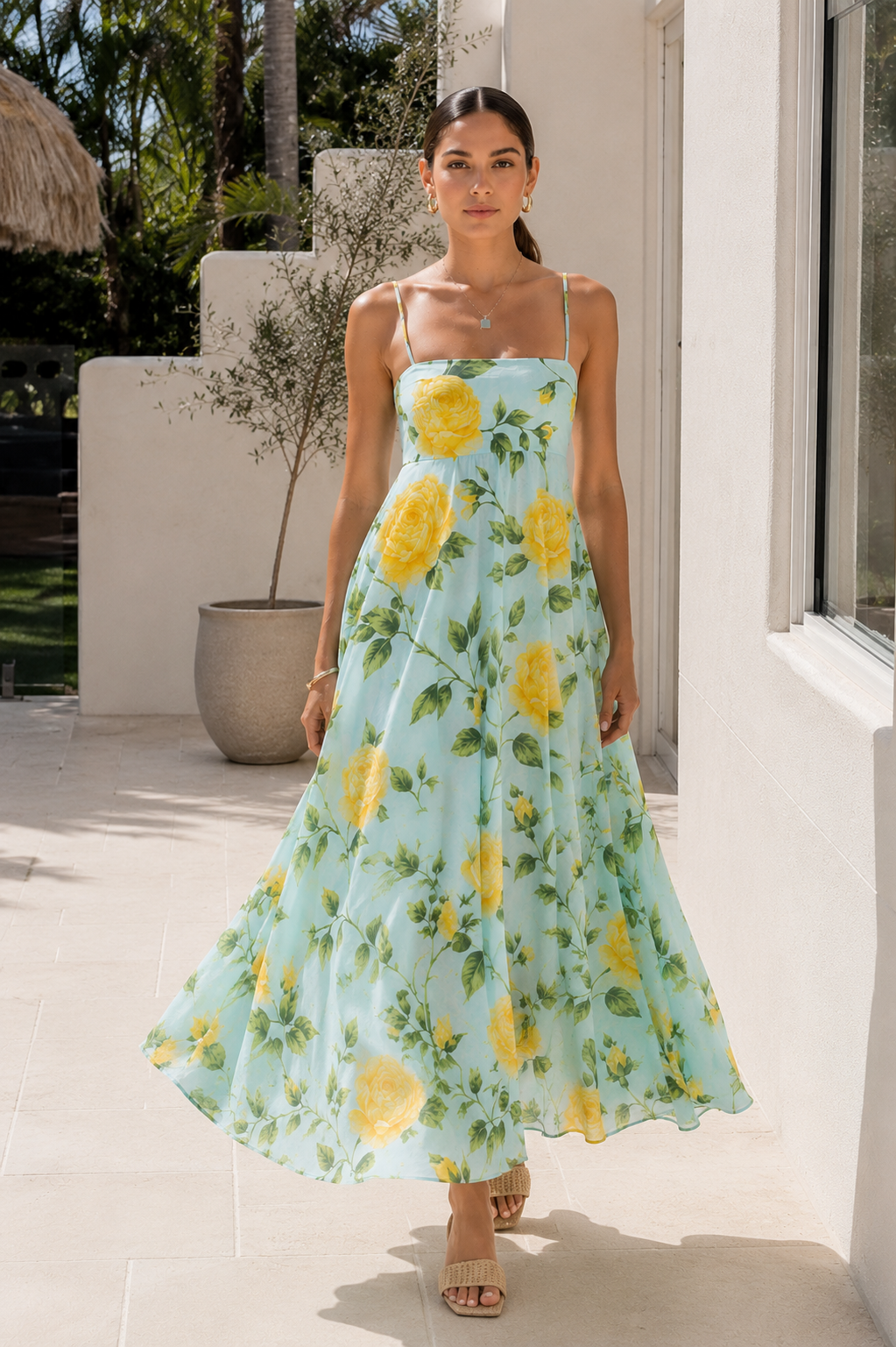 Amalfi Yellow Floral Maxi Dress