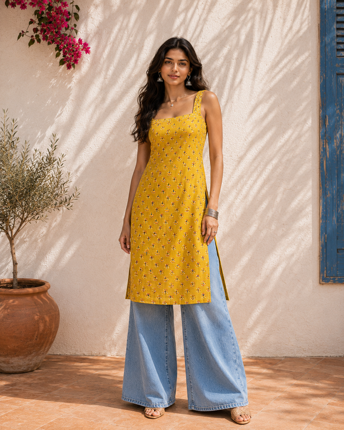 Aahista Marigold Printed Kurti
