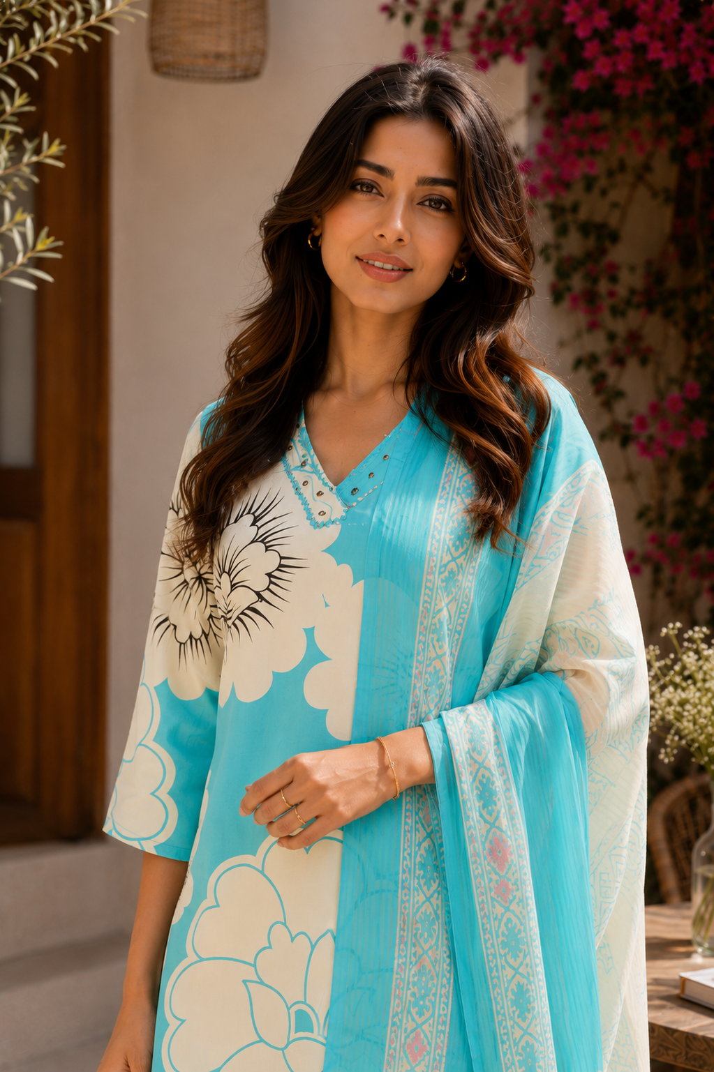 Alaya Select Aqua Bloom Kurta Set 3