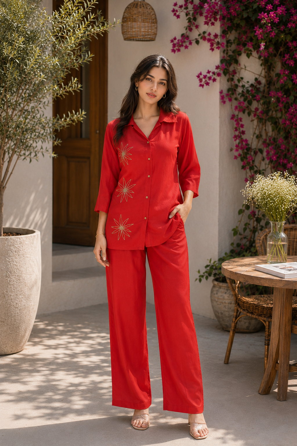 Alaya Select Red Embroidered Co-ord Set 1