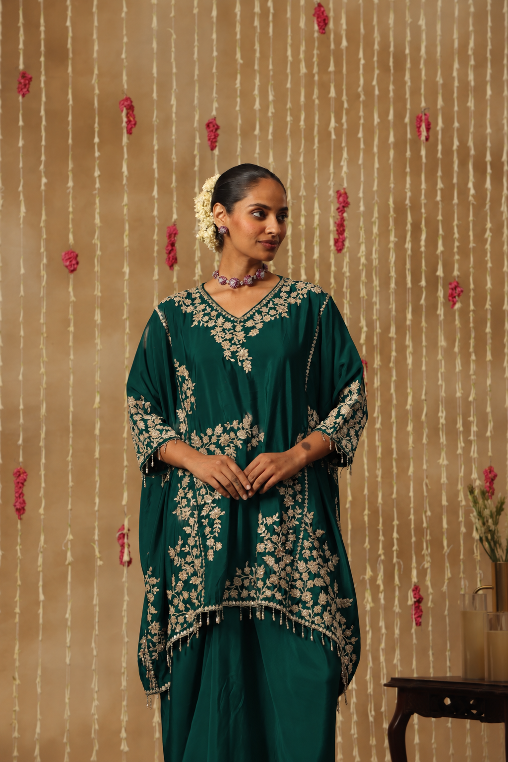 Jhoom Emerald Floral Dhoti Set
