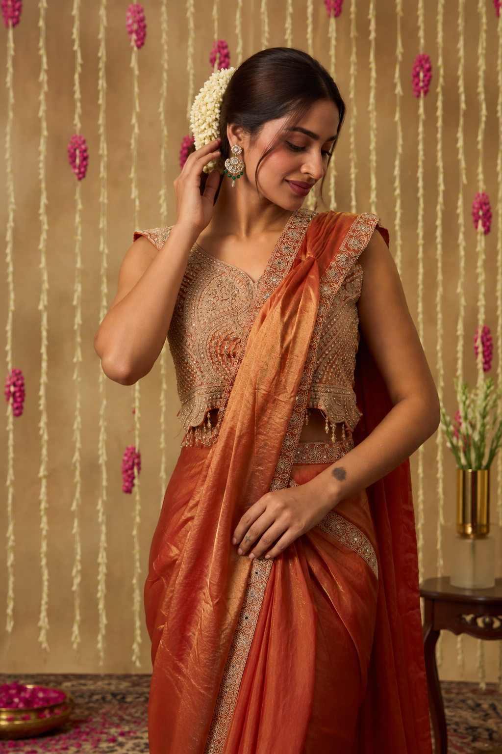 Jhoom Amber Mirror Saree Set