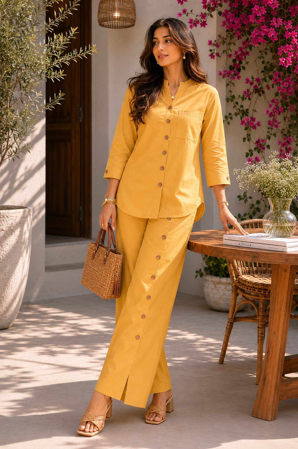 Alaya Select Mustard Detailed Co-ord Set 1