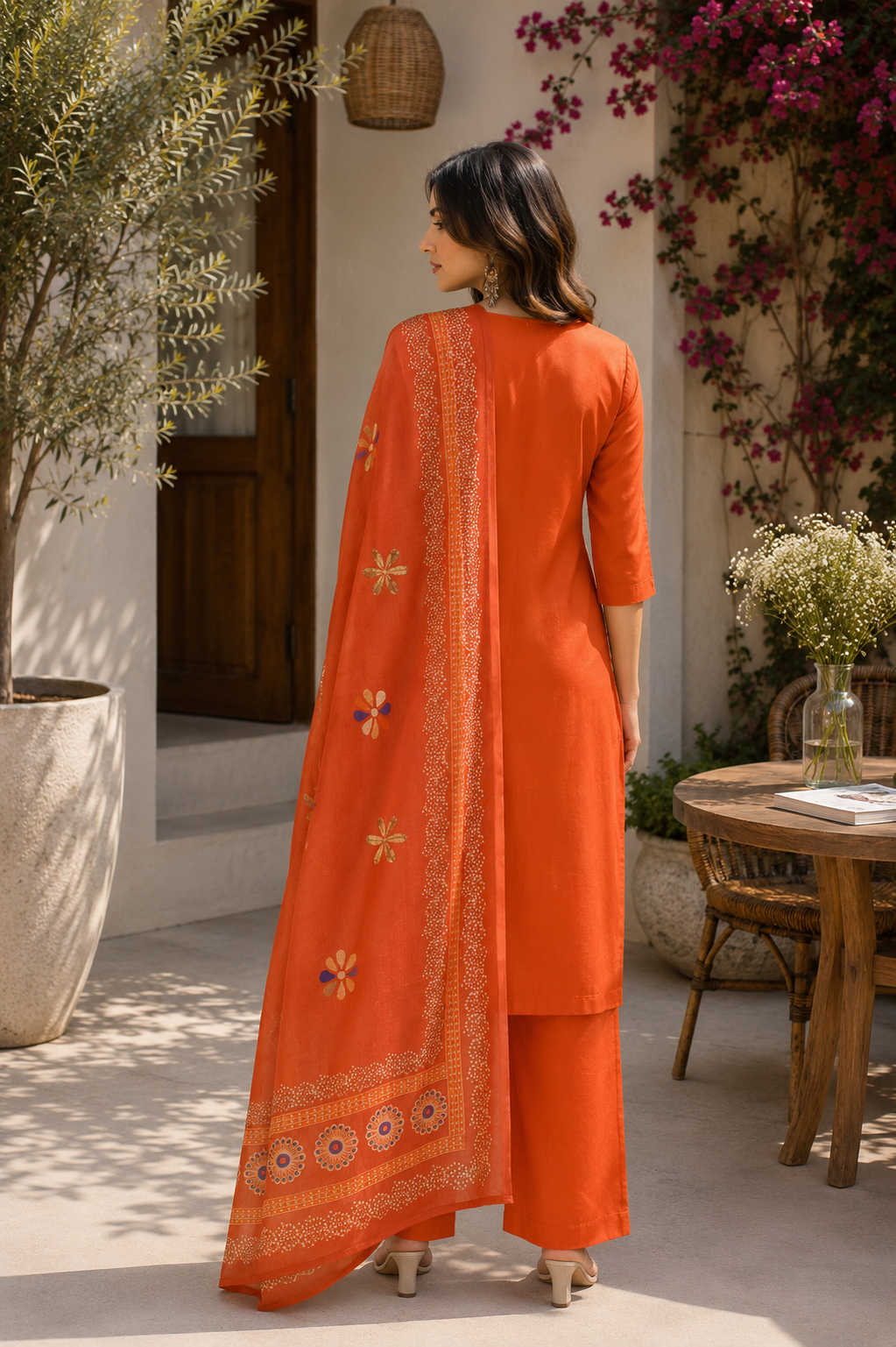 Alaya Select Rust Floral Kurta Set