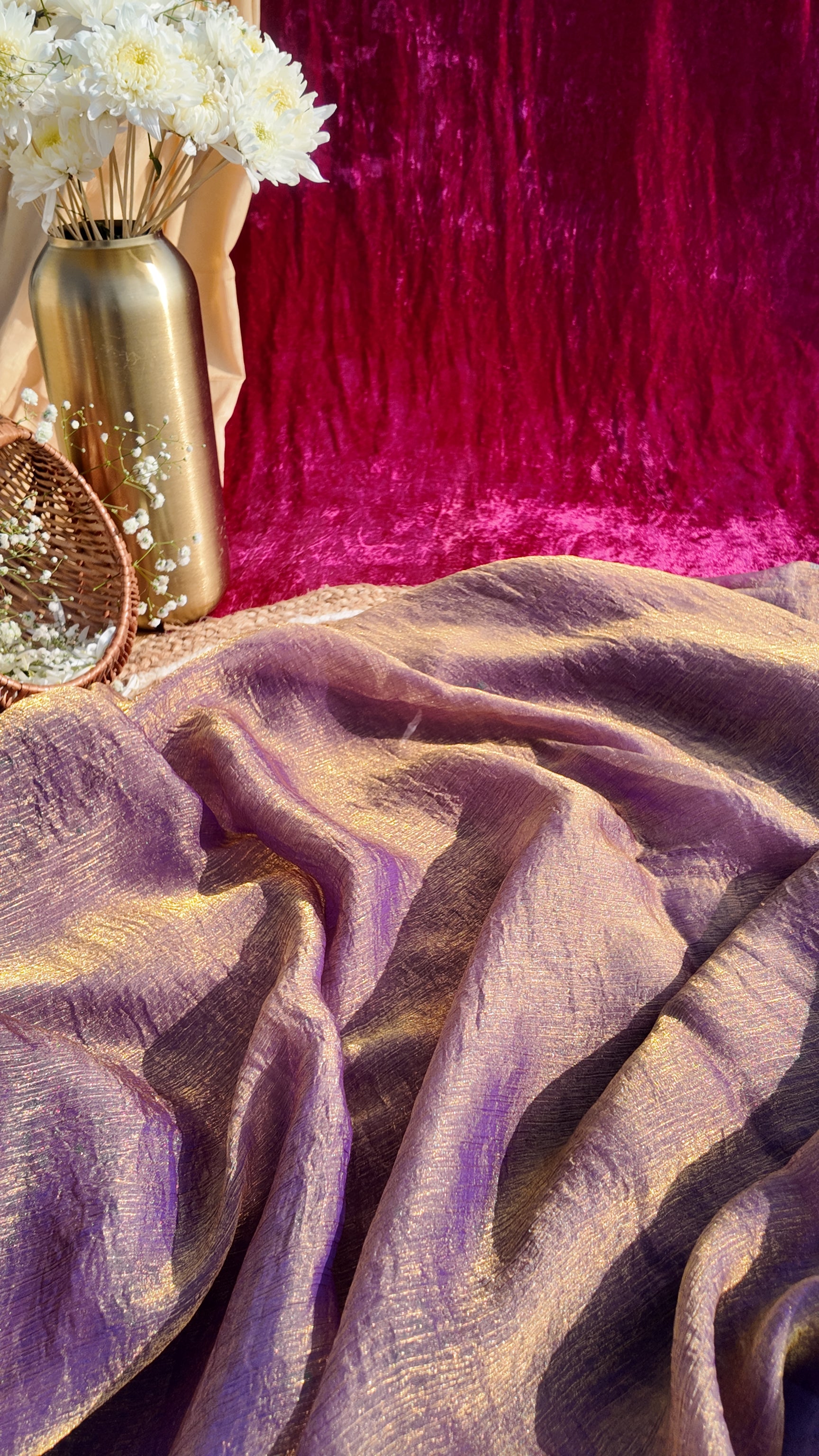 Alaya Rozana Berry Shimmer Unstitched Saree