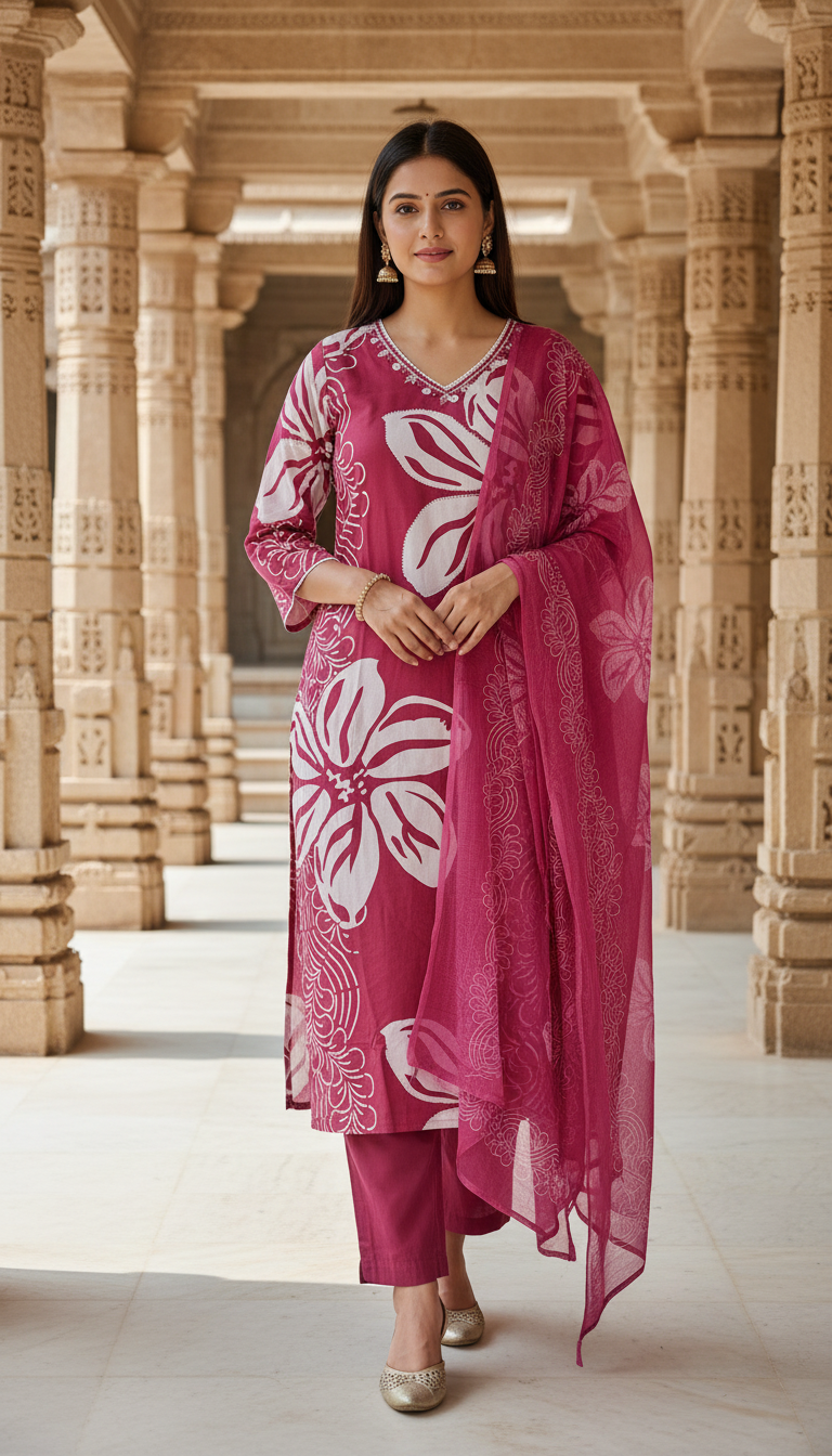 Alaya Select Raspberry Blossom Kurta Set