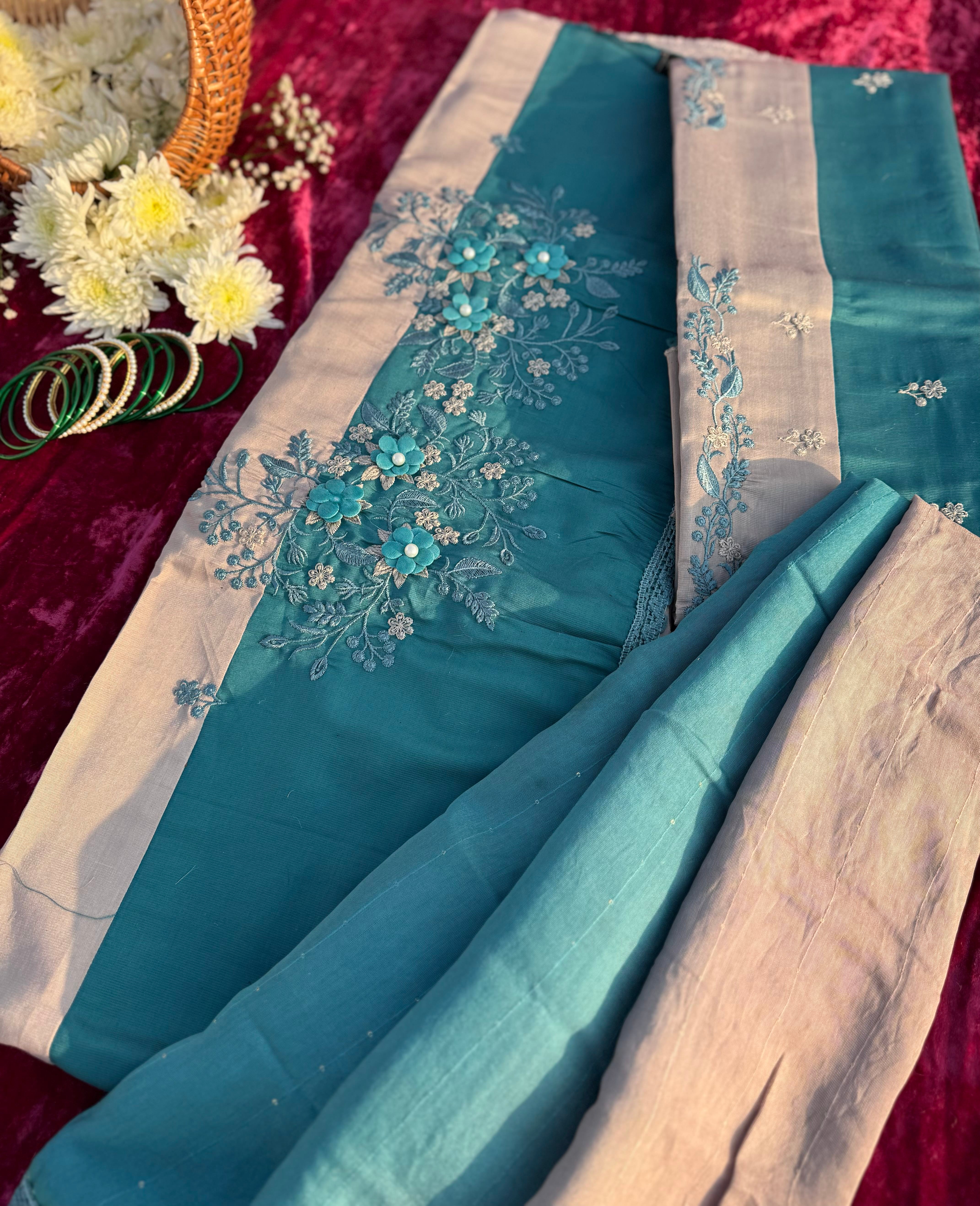 Alaya Rozana Blue Nazakat Unstitched Suit Set