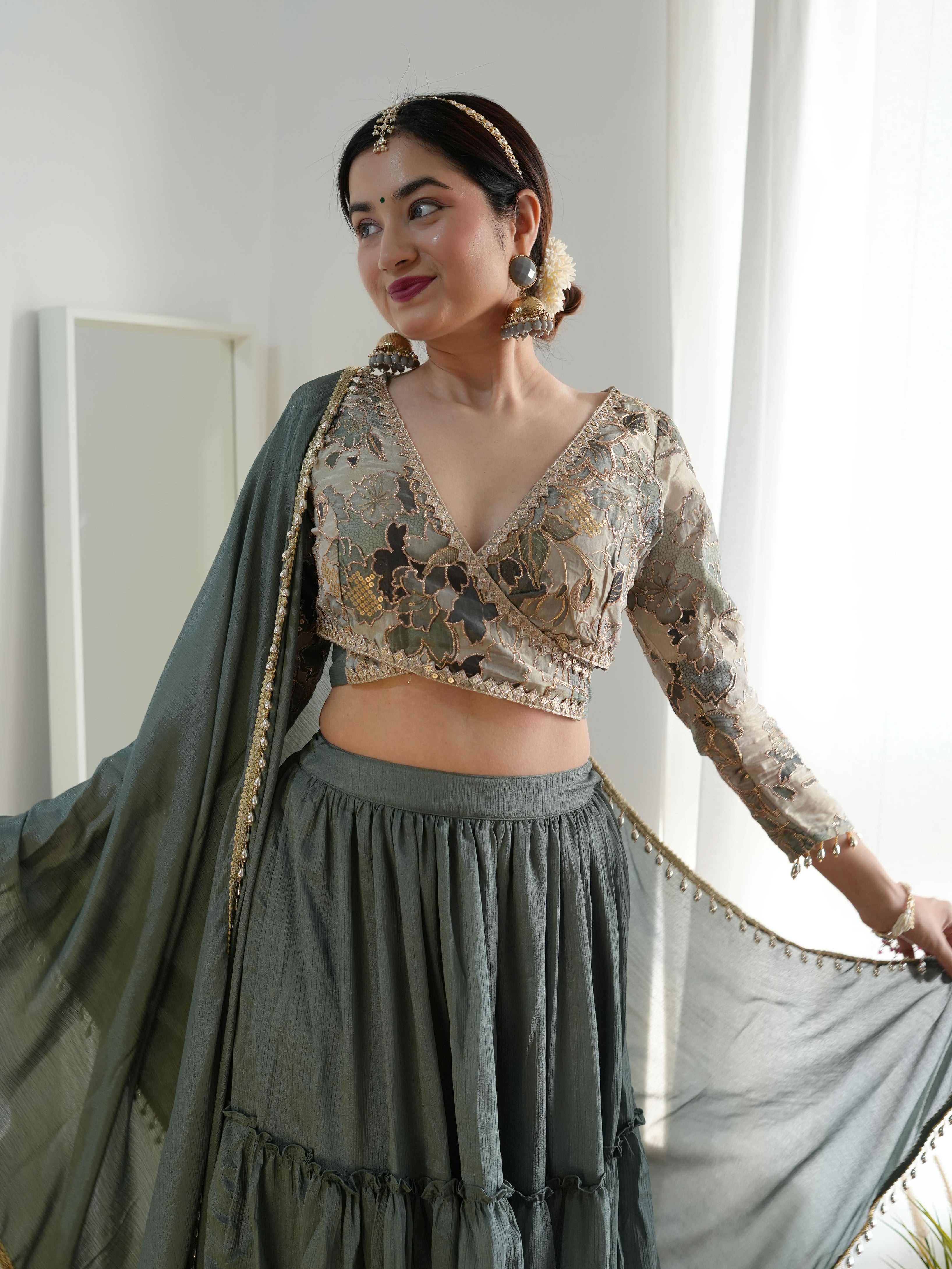 Alaya Noor Wrap Blouse Lehenga Set