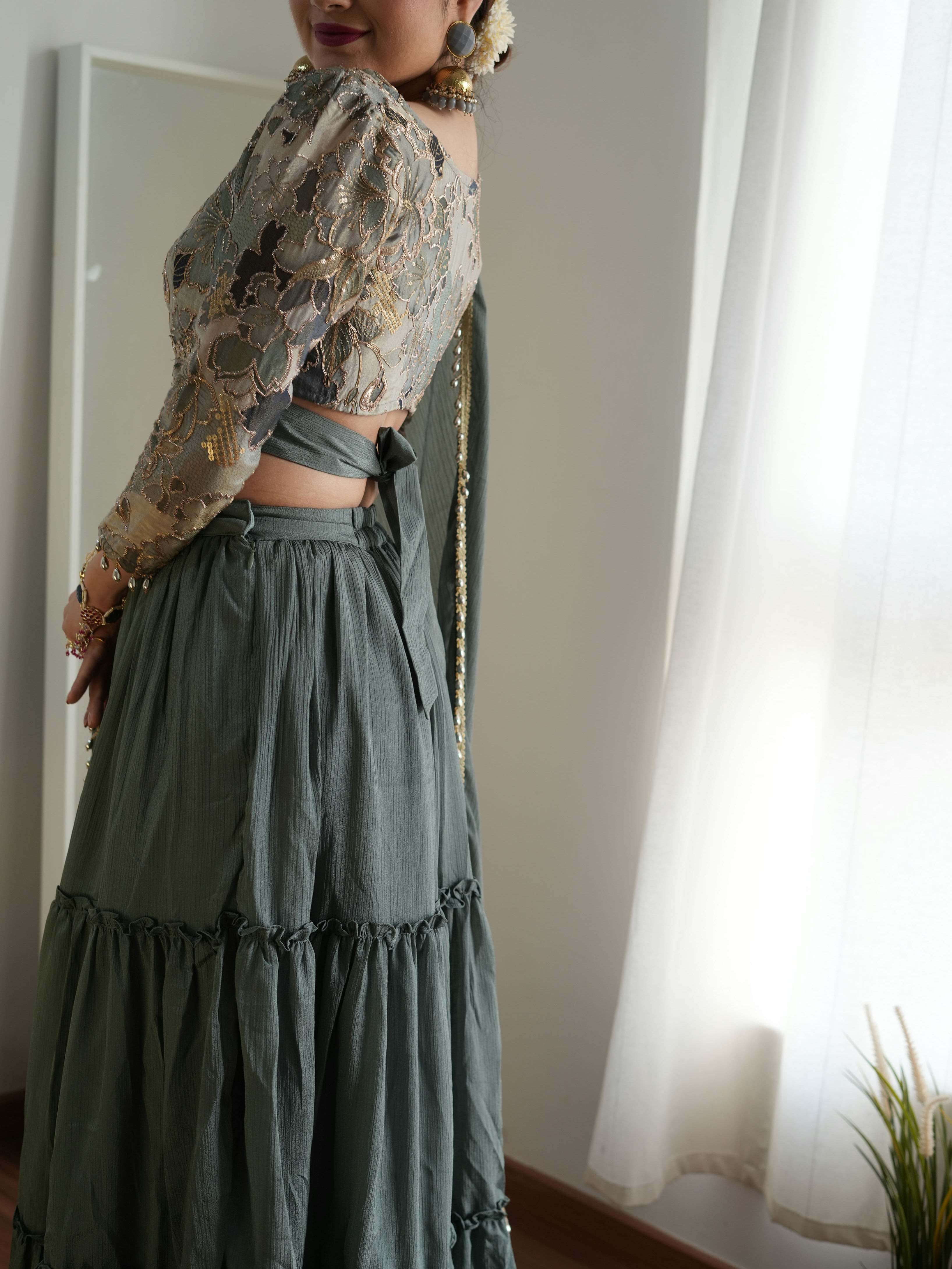 Alaya Noor Wrap Blouse Lehenga Set