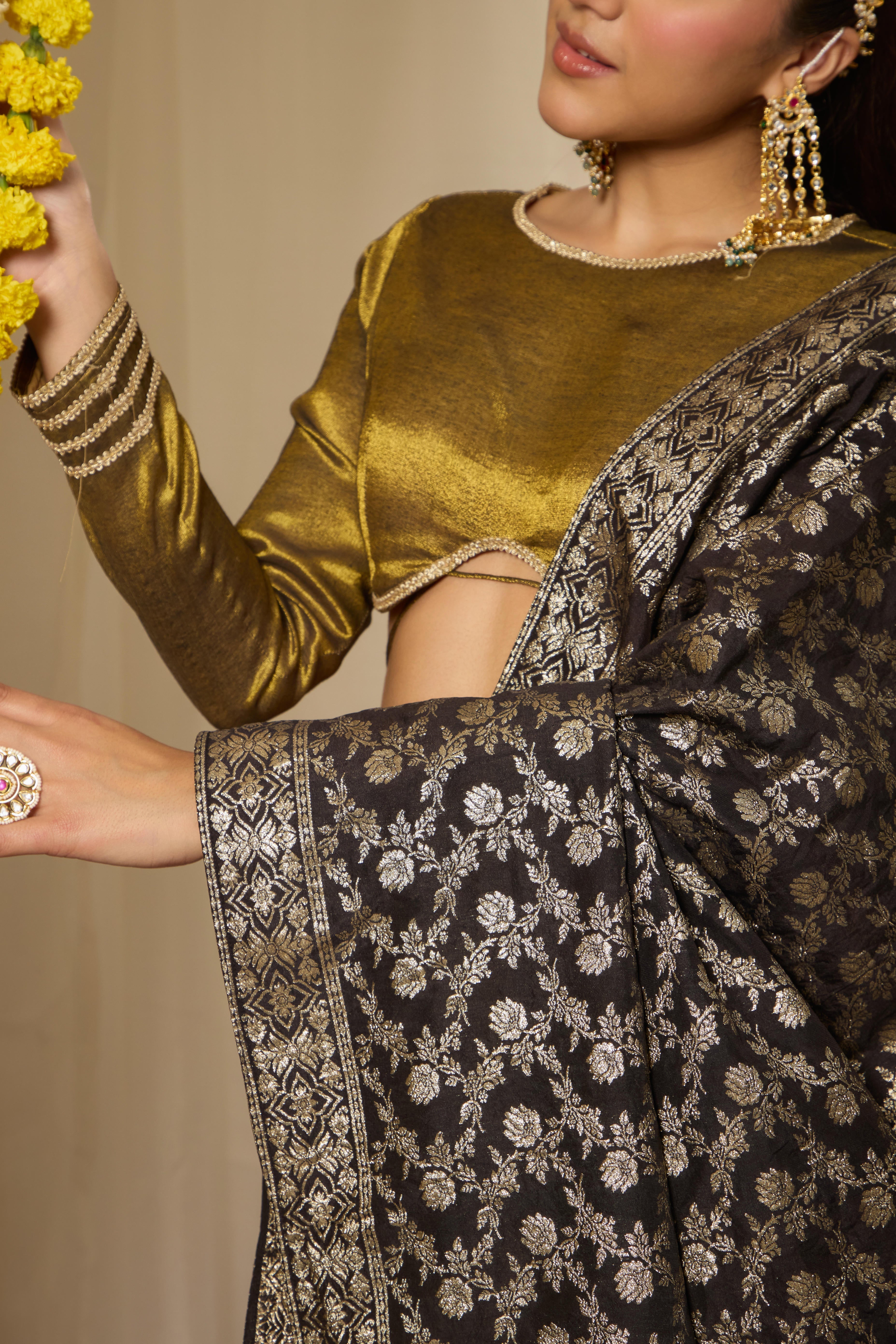 Malang Antique Gold Lehenga Set