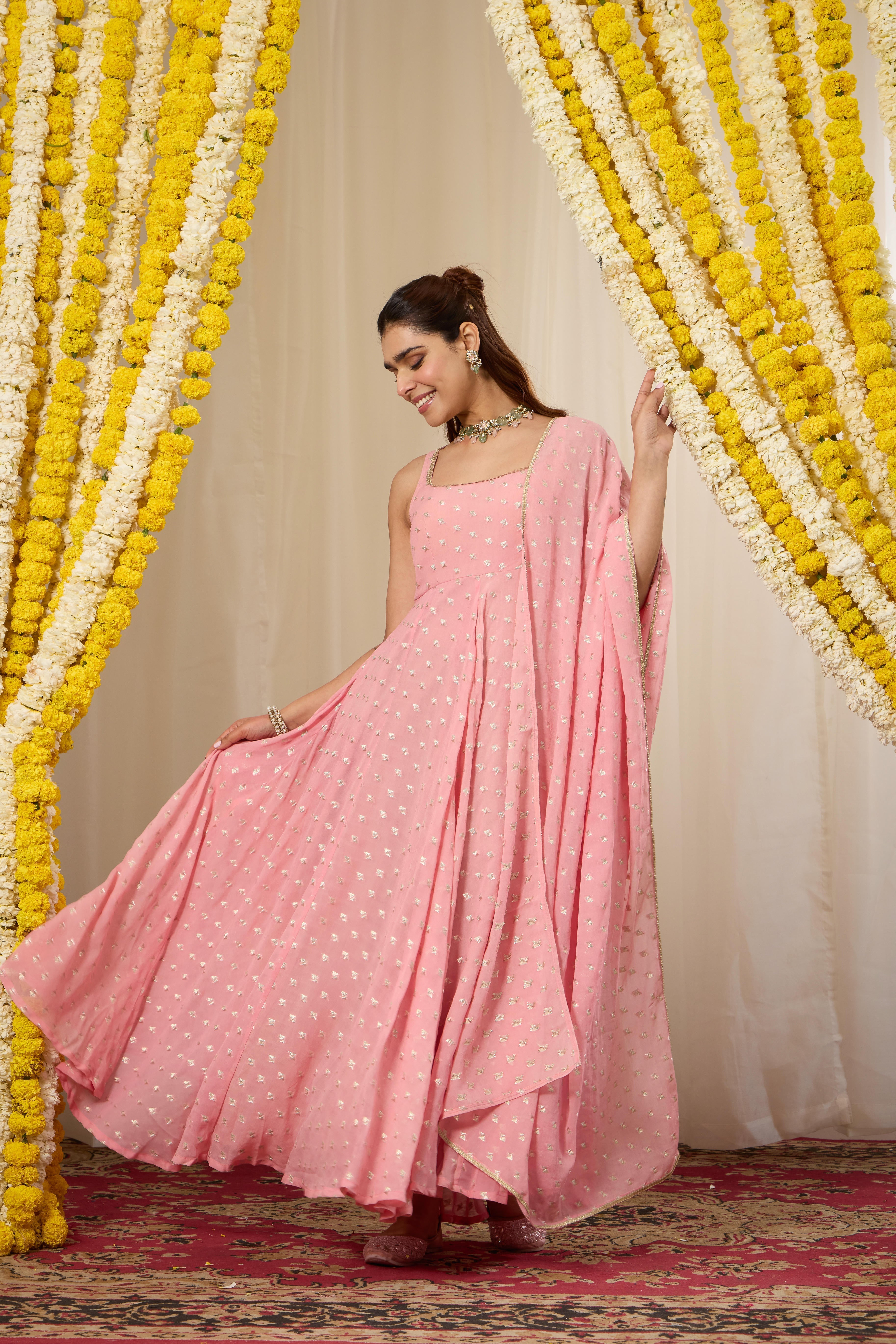 Malang Candy Pink Anarkali Set