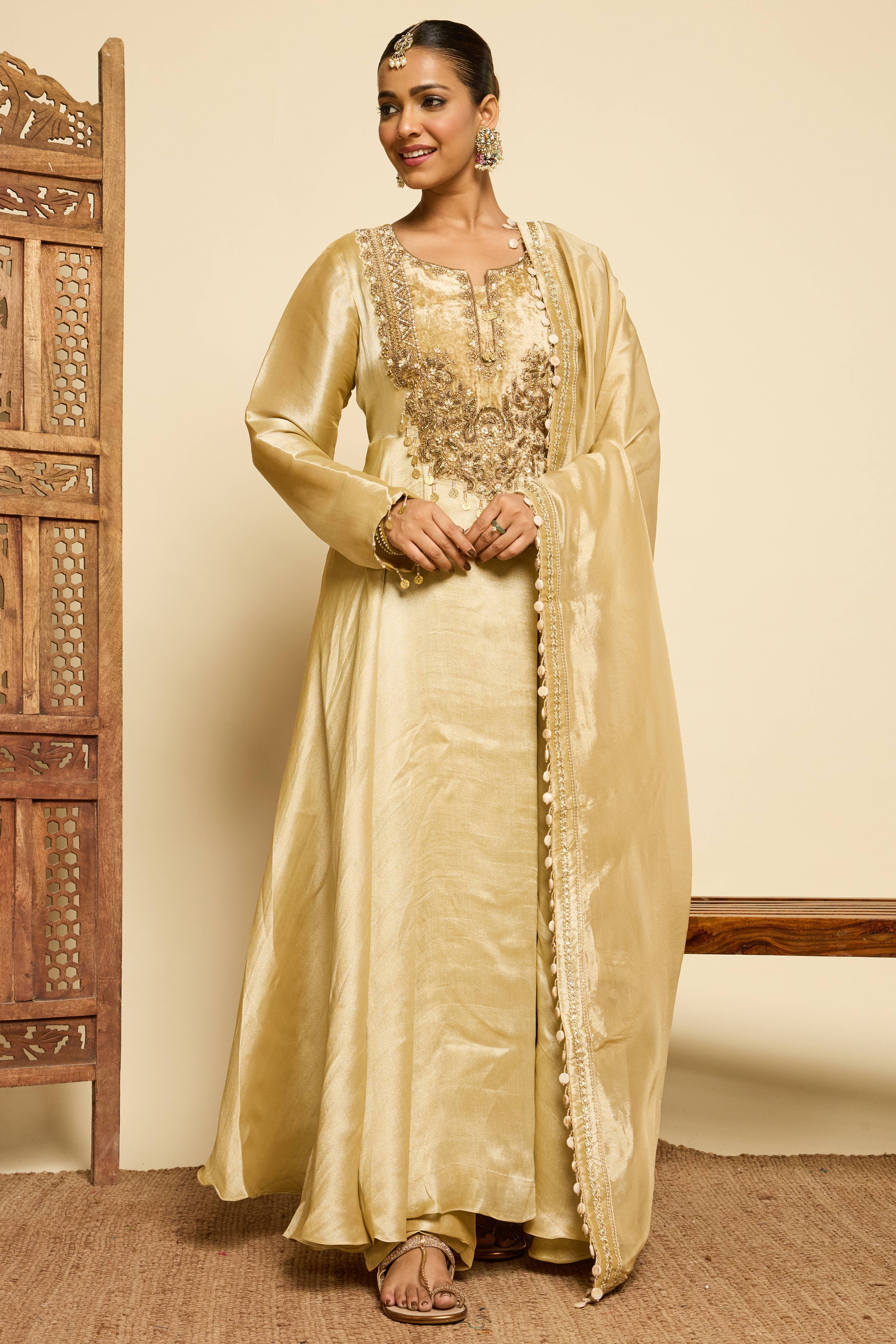 Malang Gold Anarkali Set
