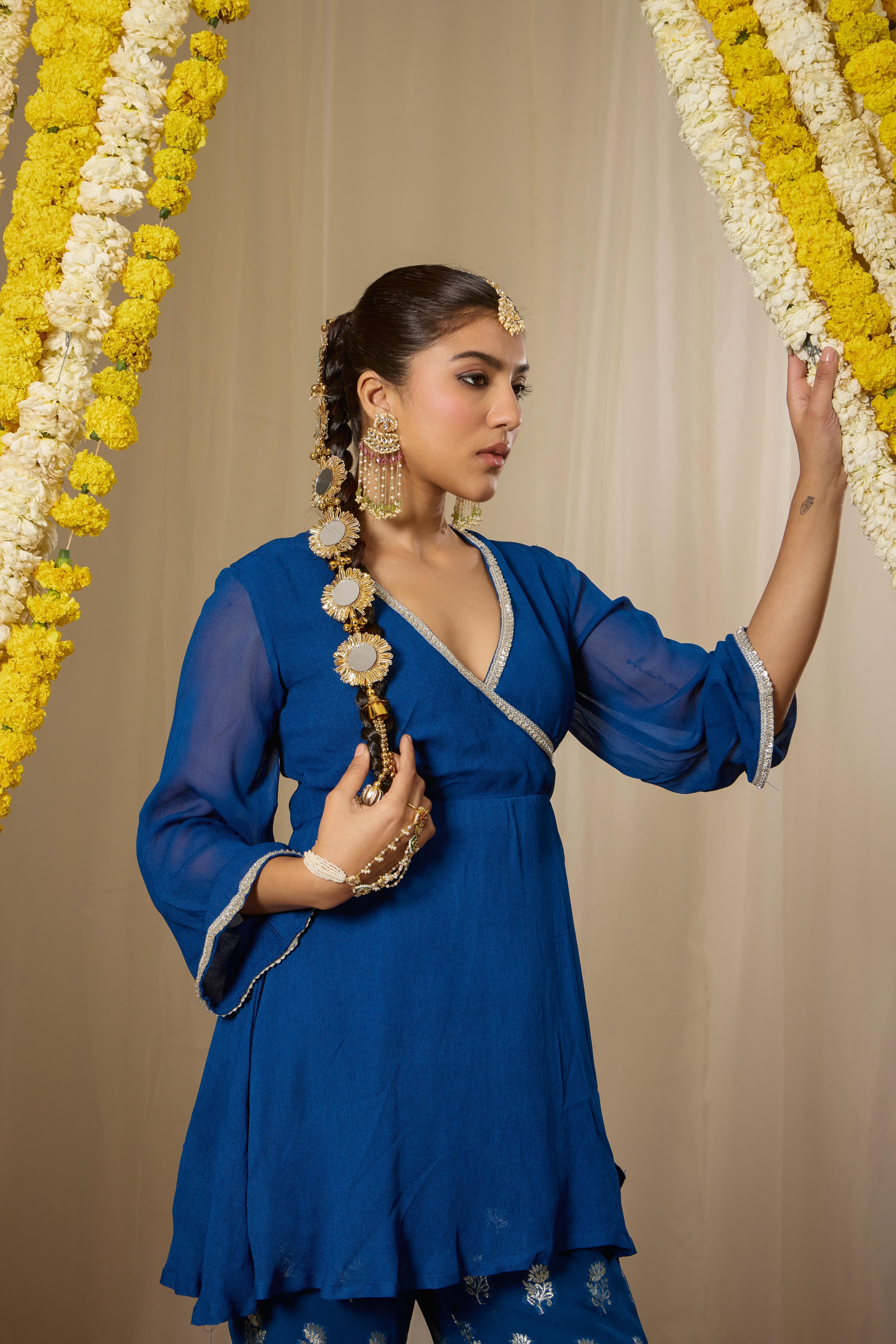 Malang Indigo Blue Peplum Kurta Set