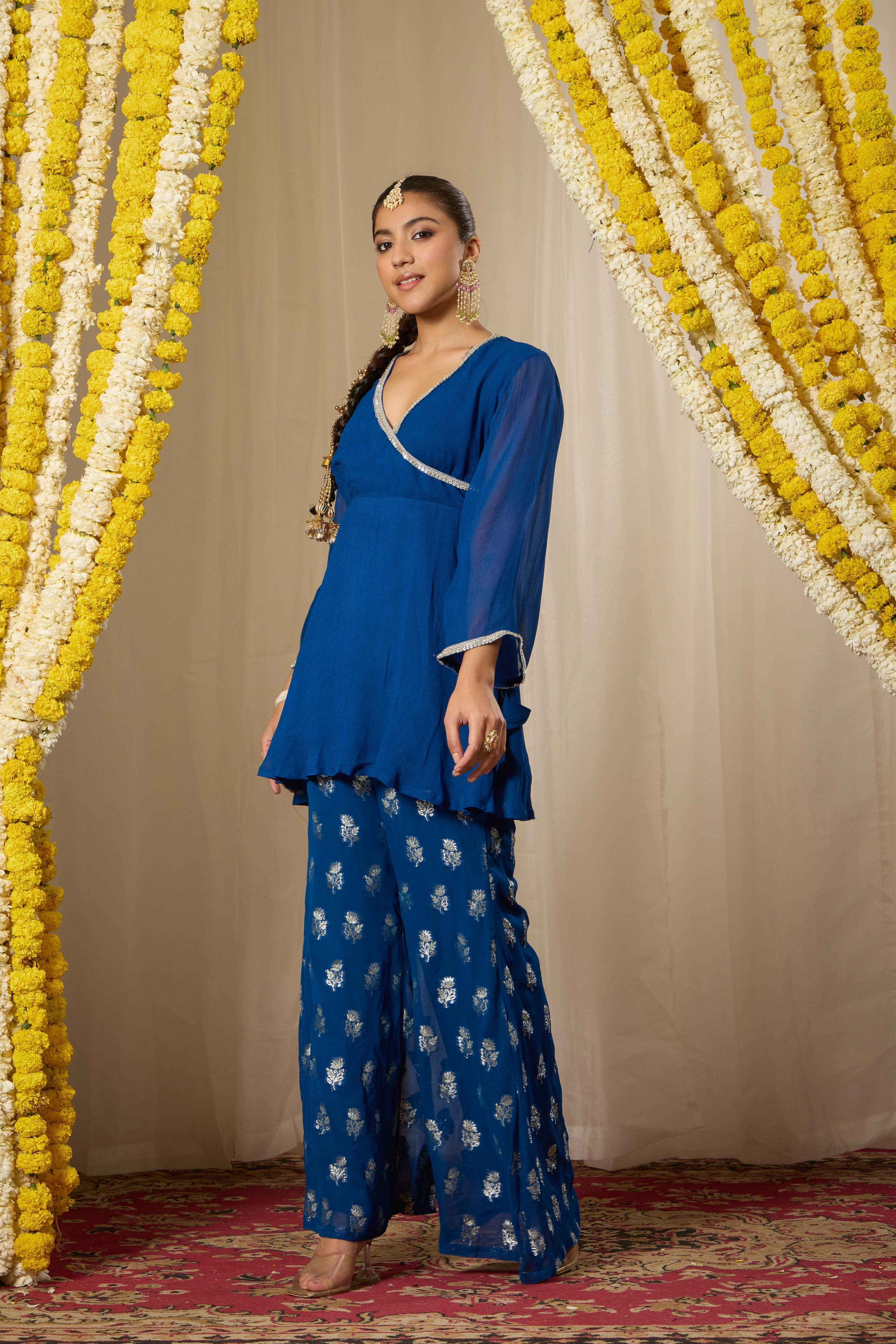 Malang Indigo Blue Peplum Kurta Set