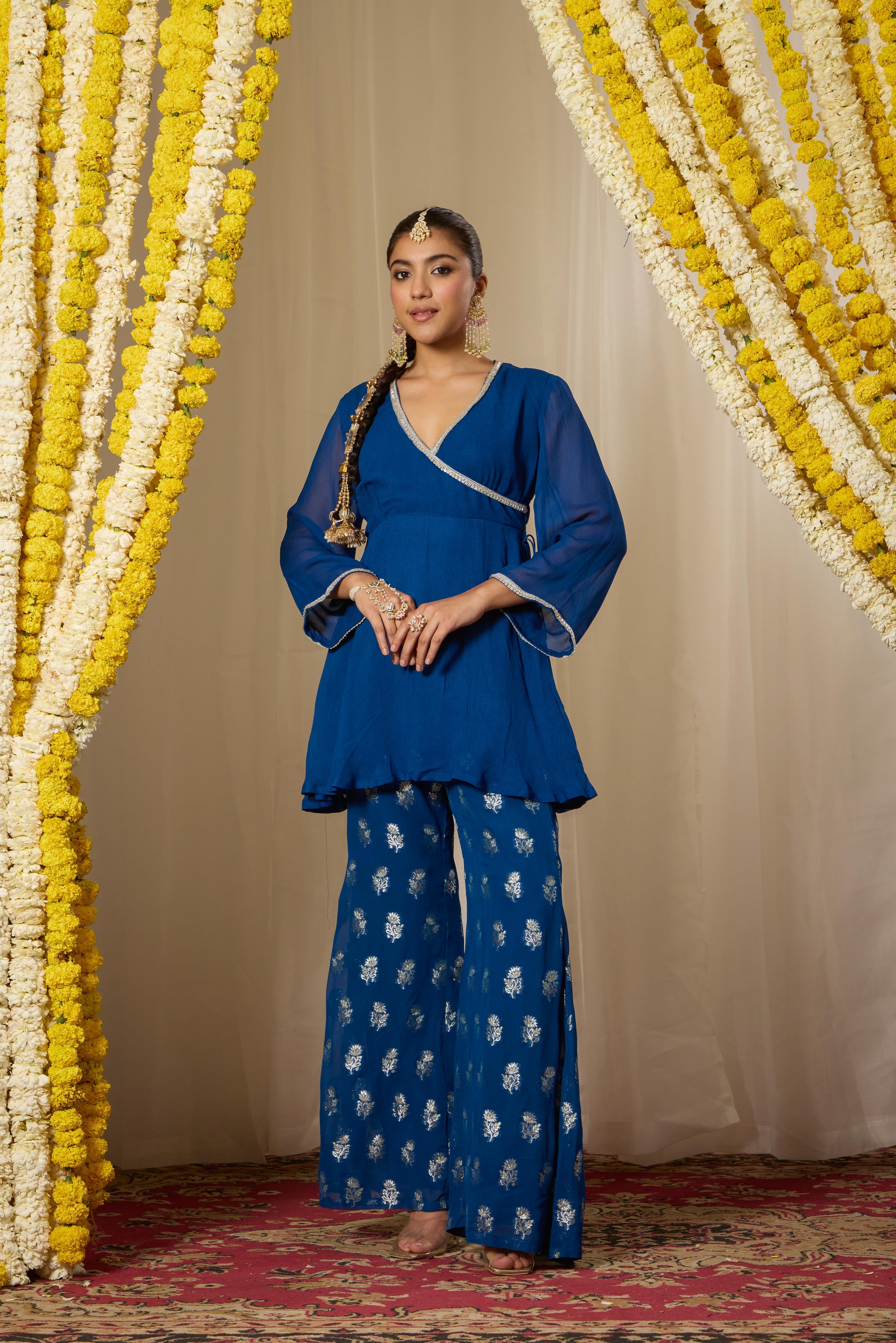 Malang Indigo Blue Peplum Kurta Set