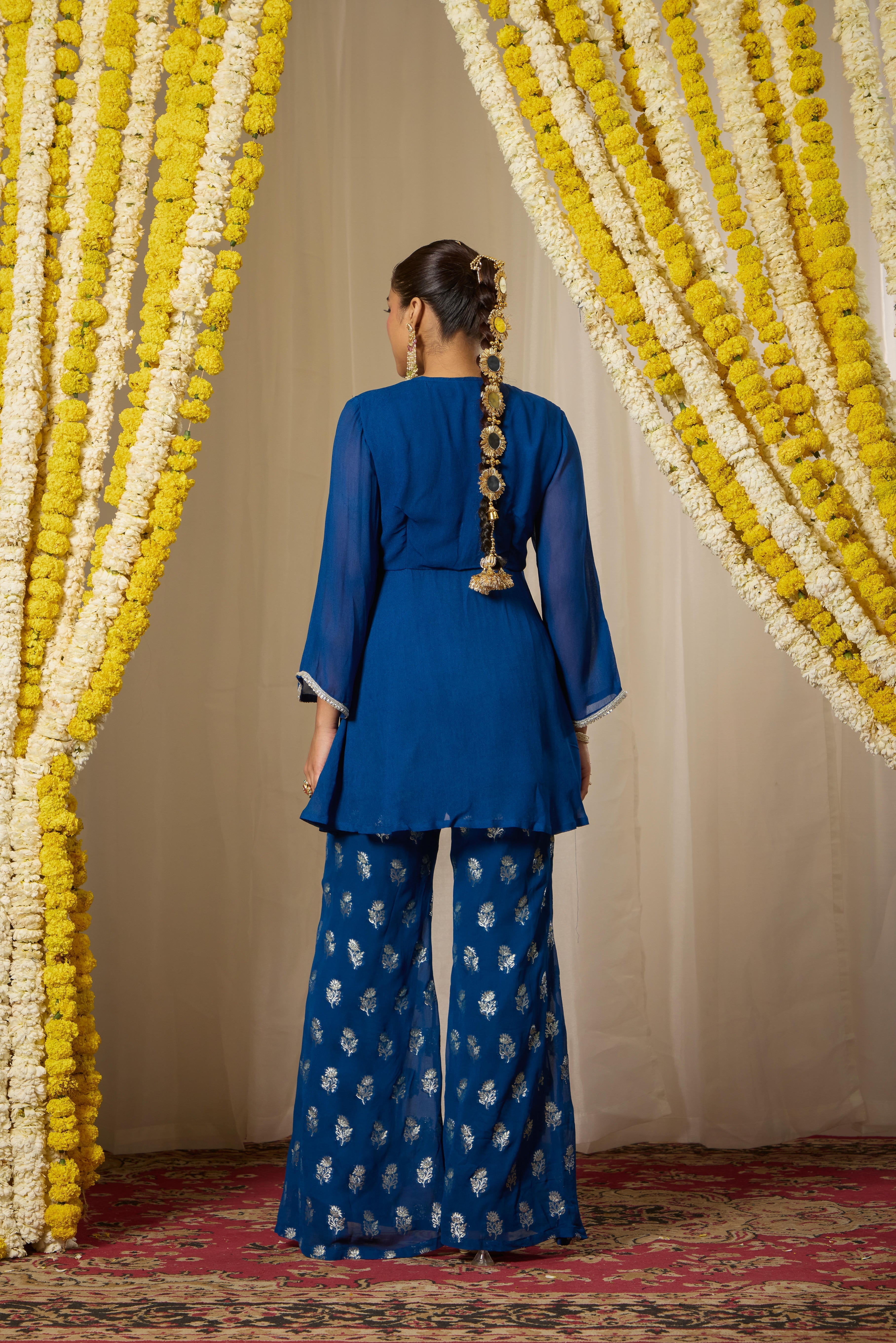 Malang Indigo Blue Peplum Kurta Set