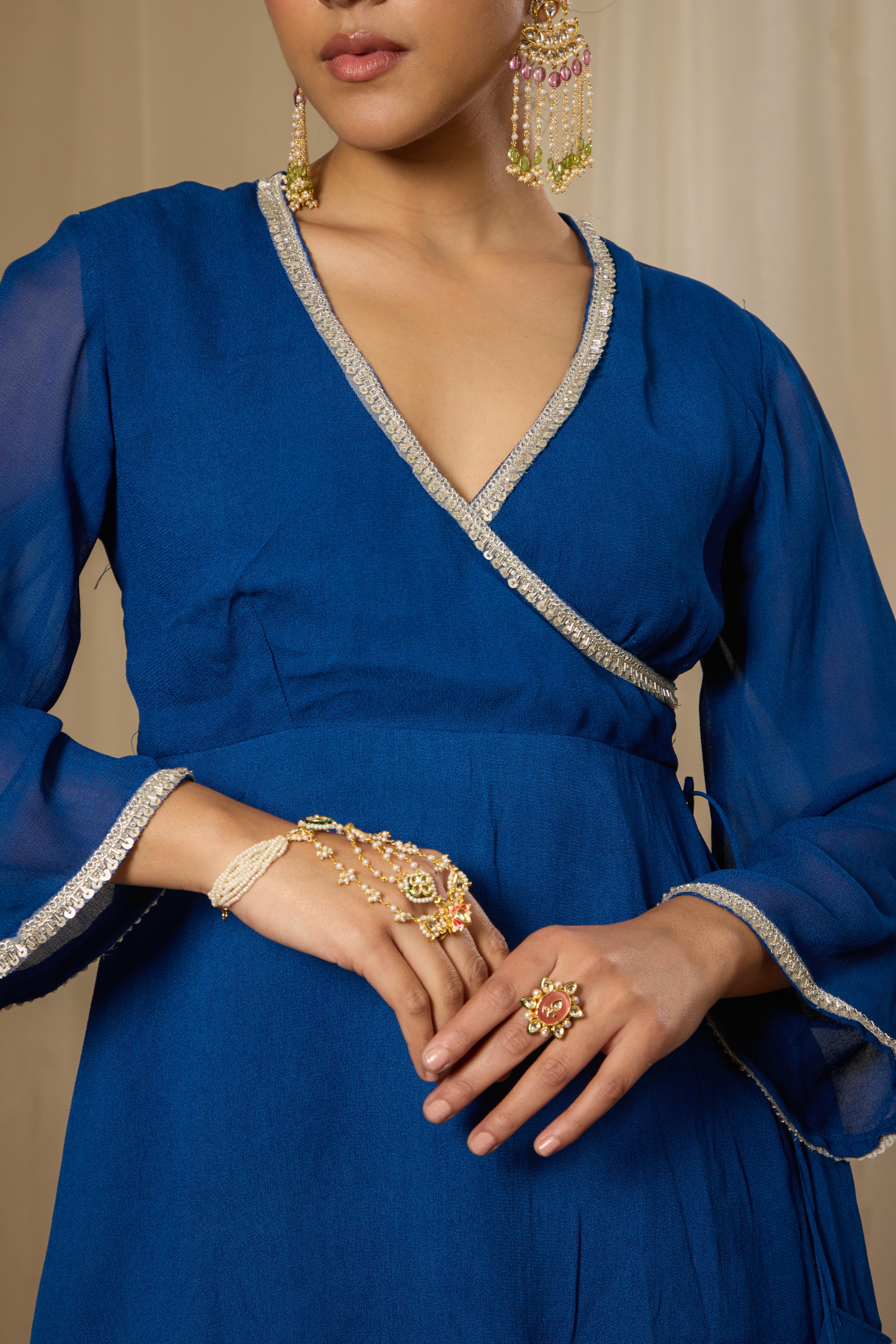 Malang Indigo Blue Peplum Kurta Set