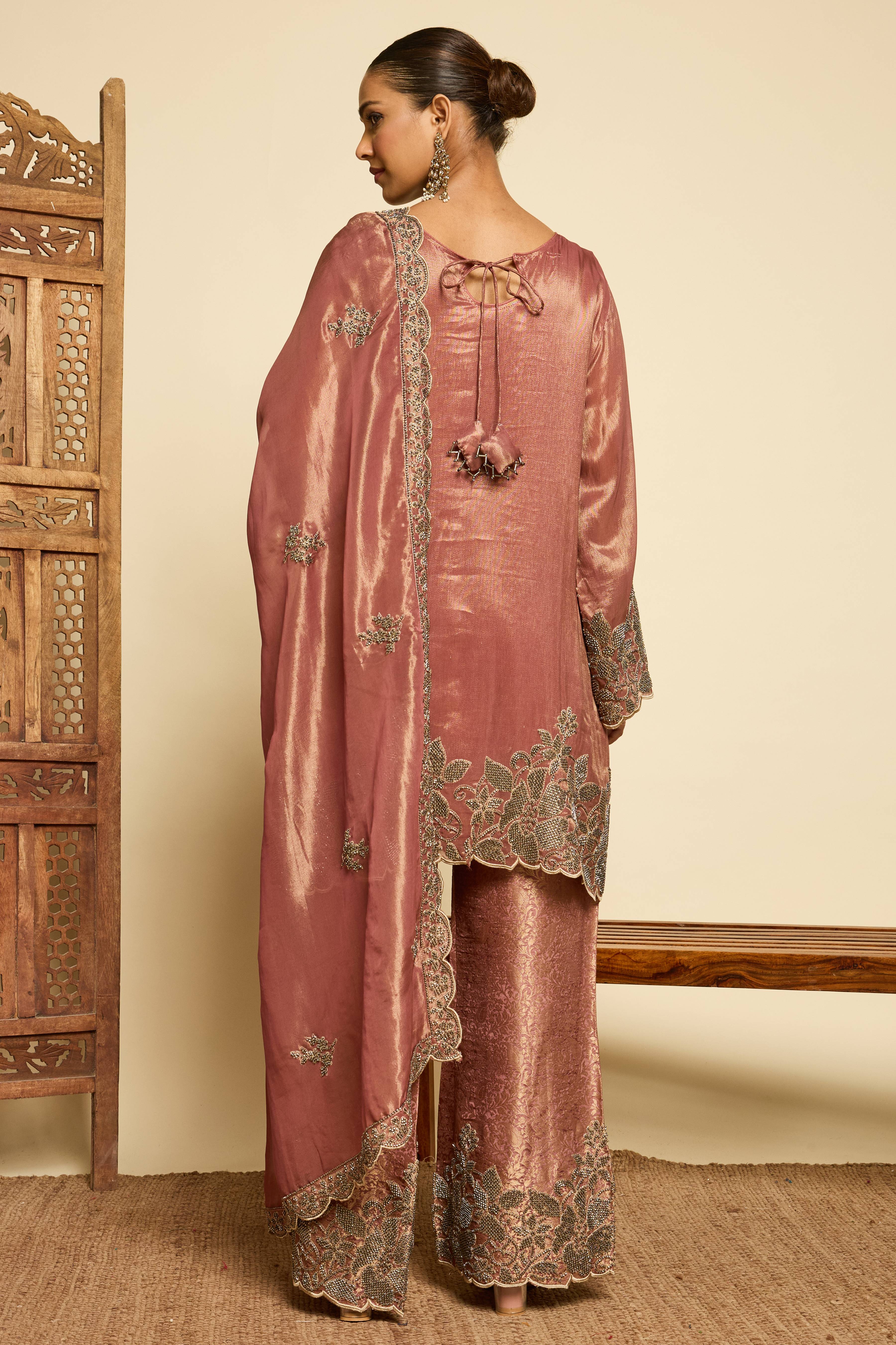 Malang Old Rose Sharara Set