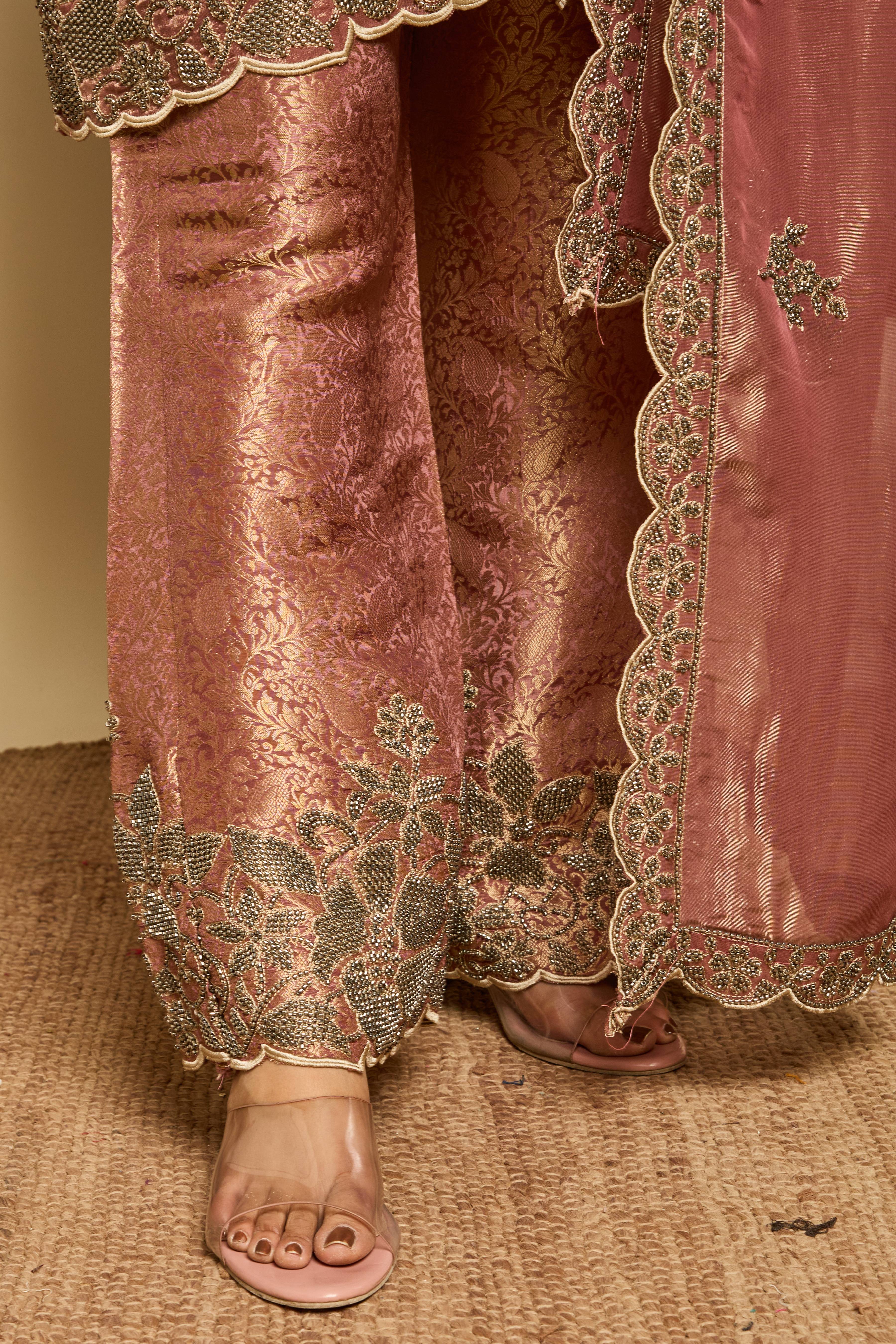 Malang Old Rose Sharara Set