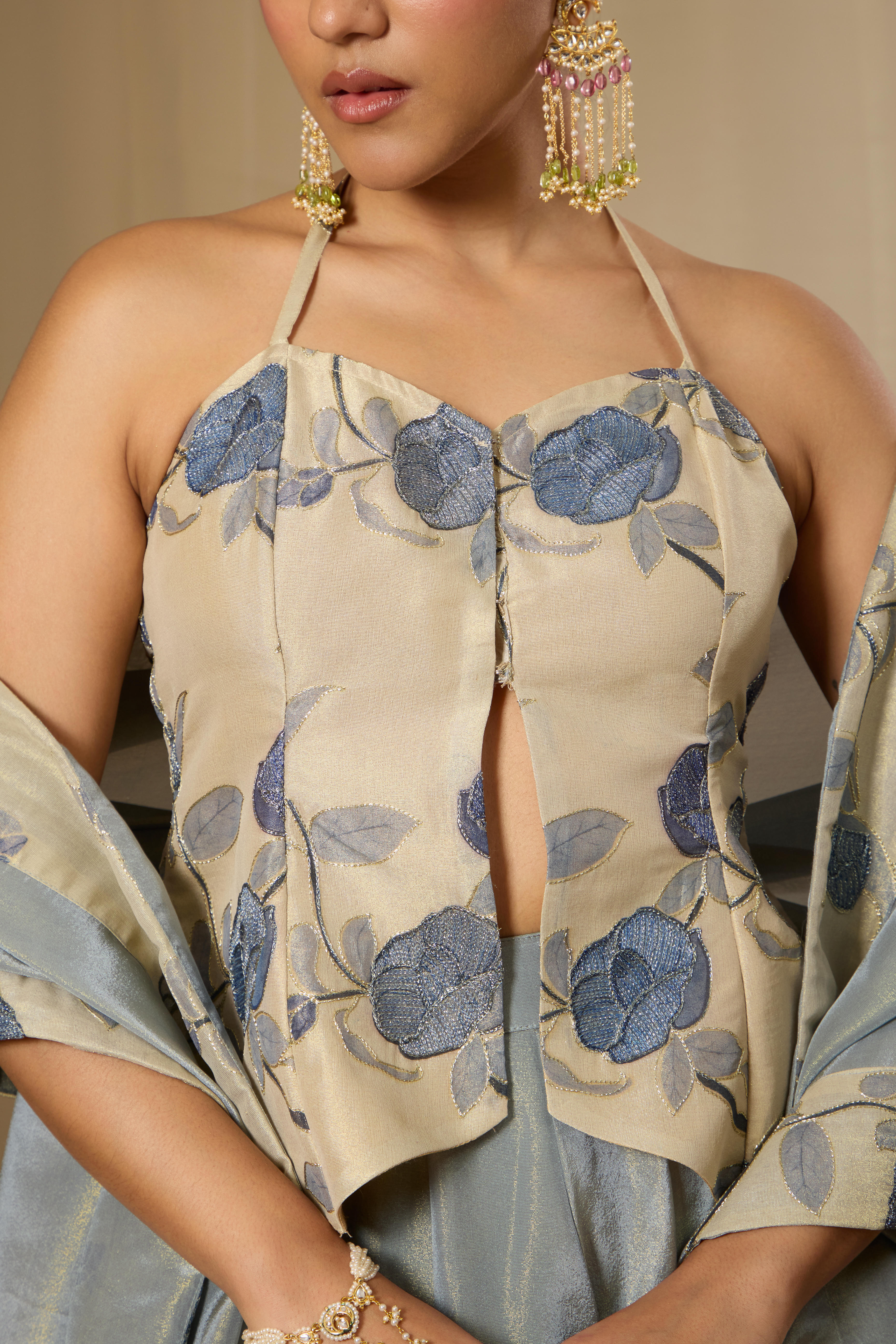 Malang Pearl Blue Lehenga Set