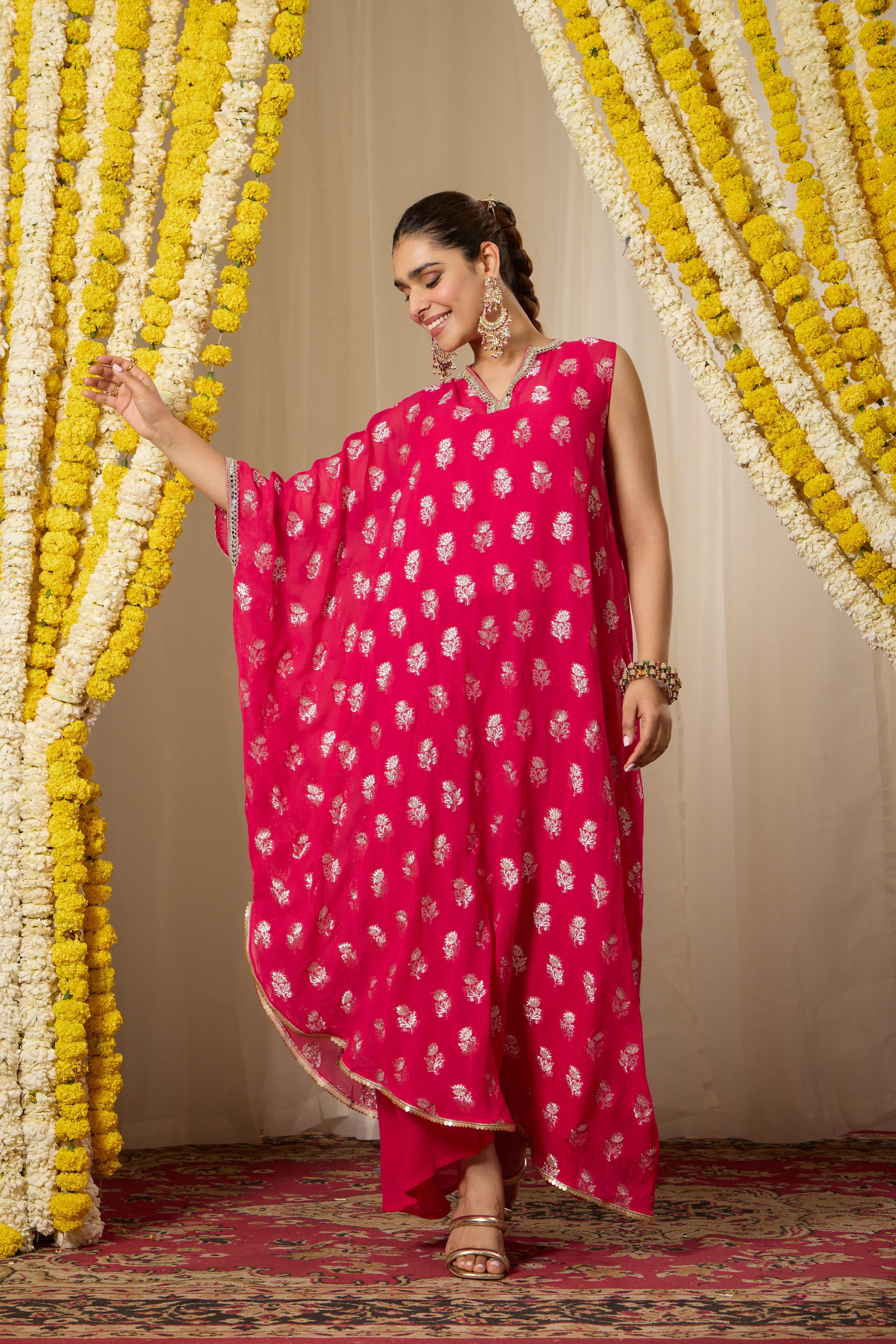 Malang Rich Fuchsia Pink Kaftan